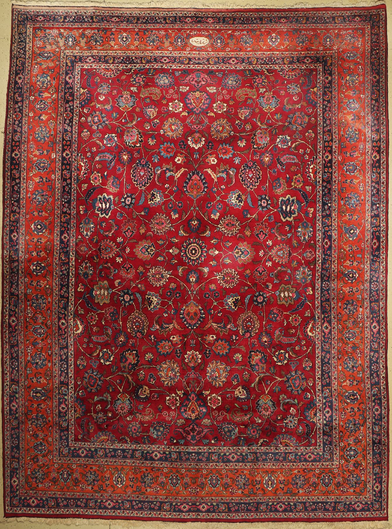 Mesched alt Signiert, Persien, ca. 50 Jahre, Wolle auf Baumwolle, ca. 430 x 325 cm, EHZ: 3