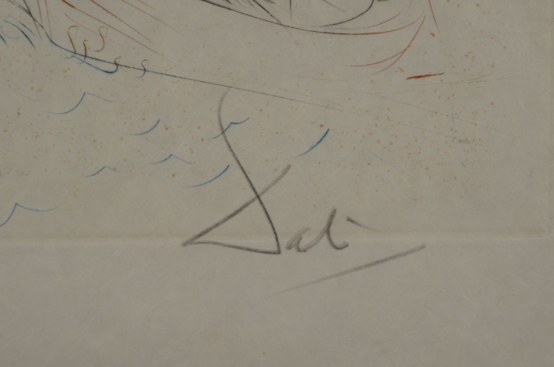 Detail a: Salvador Dali (1904-1989), Farb- Kaltnadelradierung, "Le Combat avec le Morhoult" Nr. 408, aus der Serie "Tristan et Iseult", ...