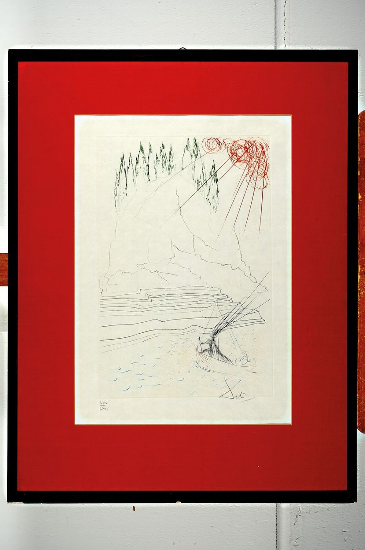 Detail k: Salvador Dali (1904-1989), Farb- Kaltnadelradierung, "Le Combat avec le Morhoult" Nr. 408, aus der Serie "Tristan et Iseult", ...