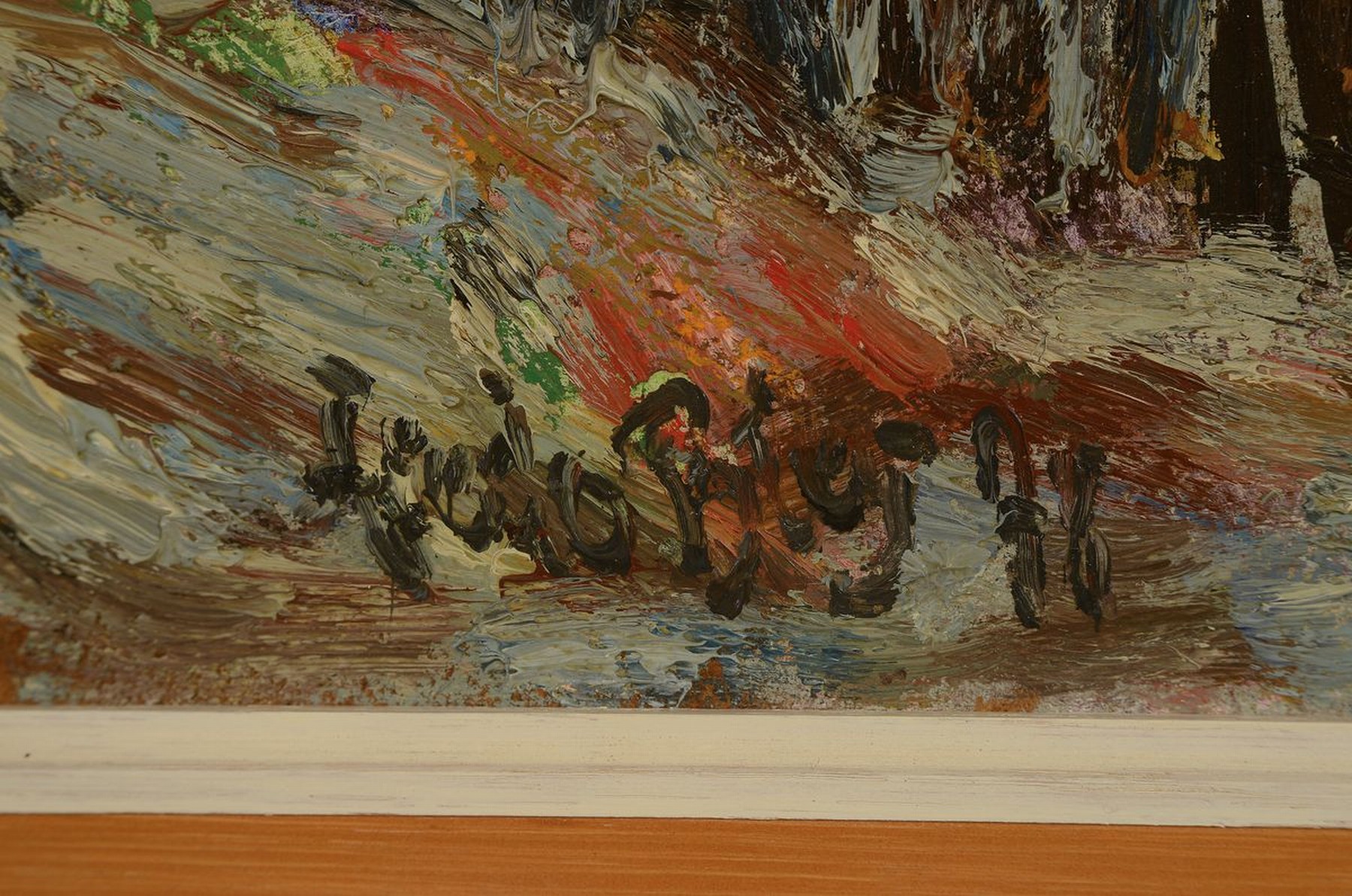 Detail a: Fredo Bley, 1929 Mylau-2010 Reichenbach im Vogtland, verschneite Dorfansicht, Öl/ Hartfaser, rechts unten signiert und dat. 78. ca. 33x53cm, R. ca. ...