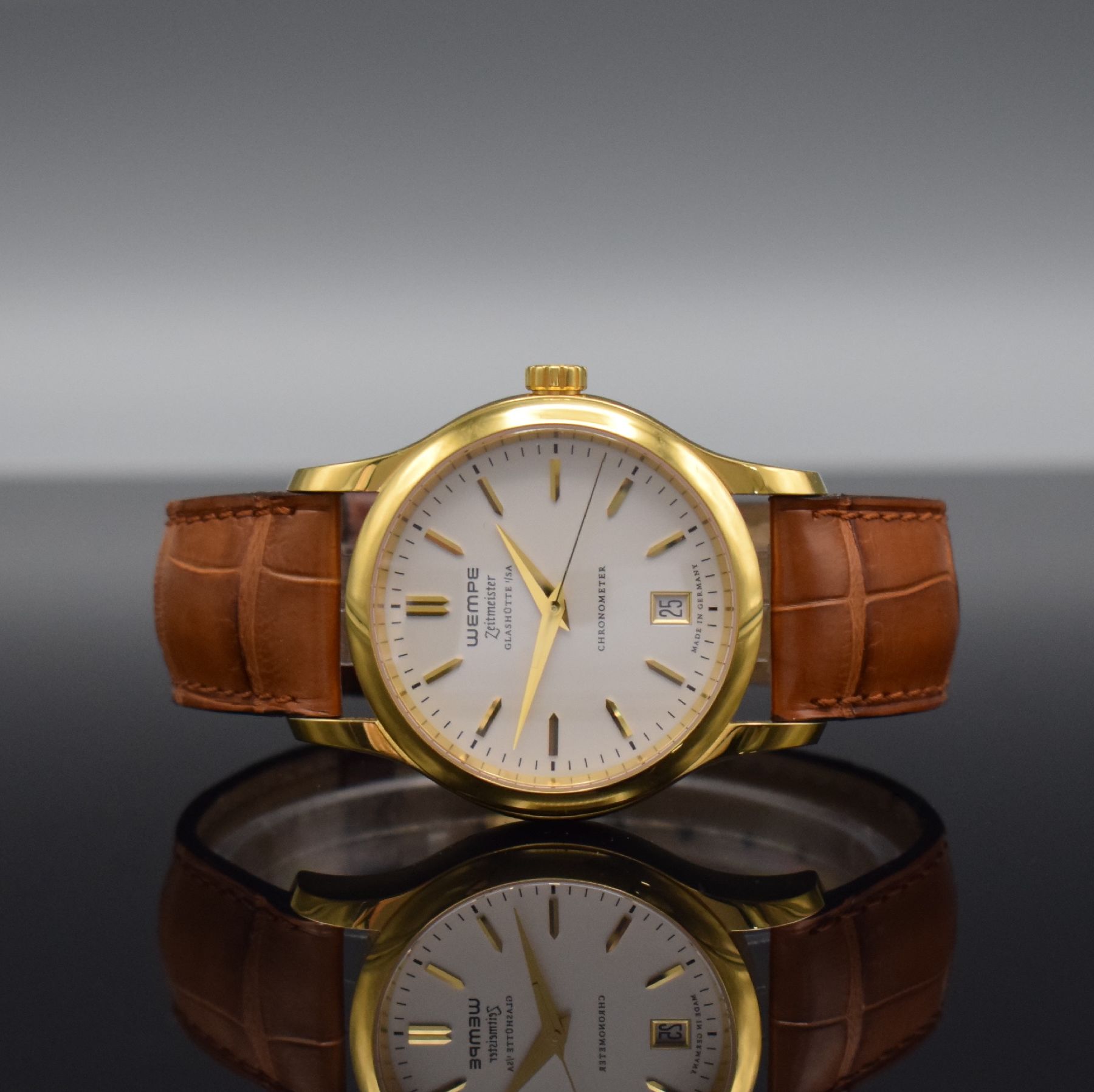 WEMPE Zeitmeister Glashütte i/SA Chronometer Herrenarmbanduhr, Deutschland um 2010, Automatik, verg. Gehäuse, Boden 6-fach verschr., orig. ...