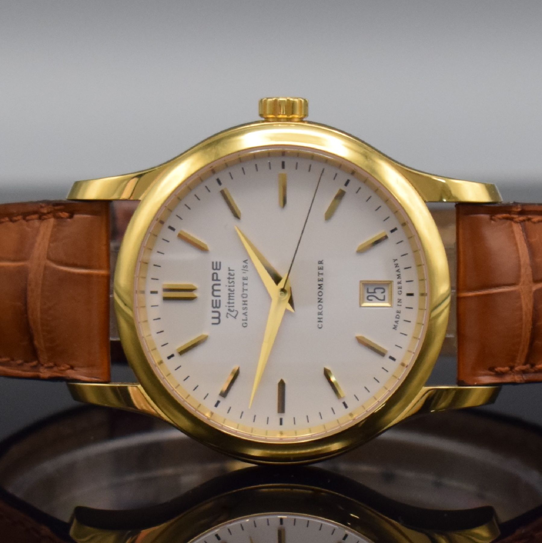 Detail a: WEMPE Zeitmeister Glashütte i/SA Chronometer Herrenarmbanduhr, Deutschland um 2010, Automatik, verg. Gehäuse, Boden 6-fach verschr., orig. ...