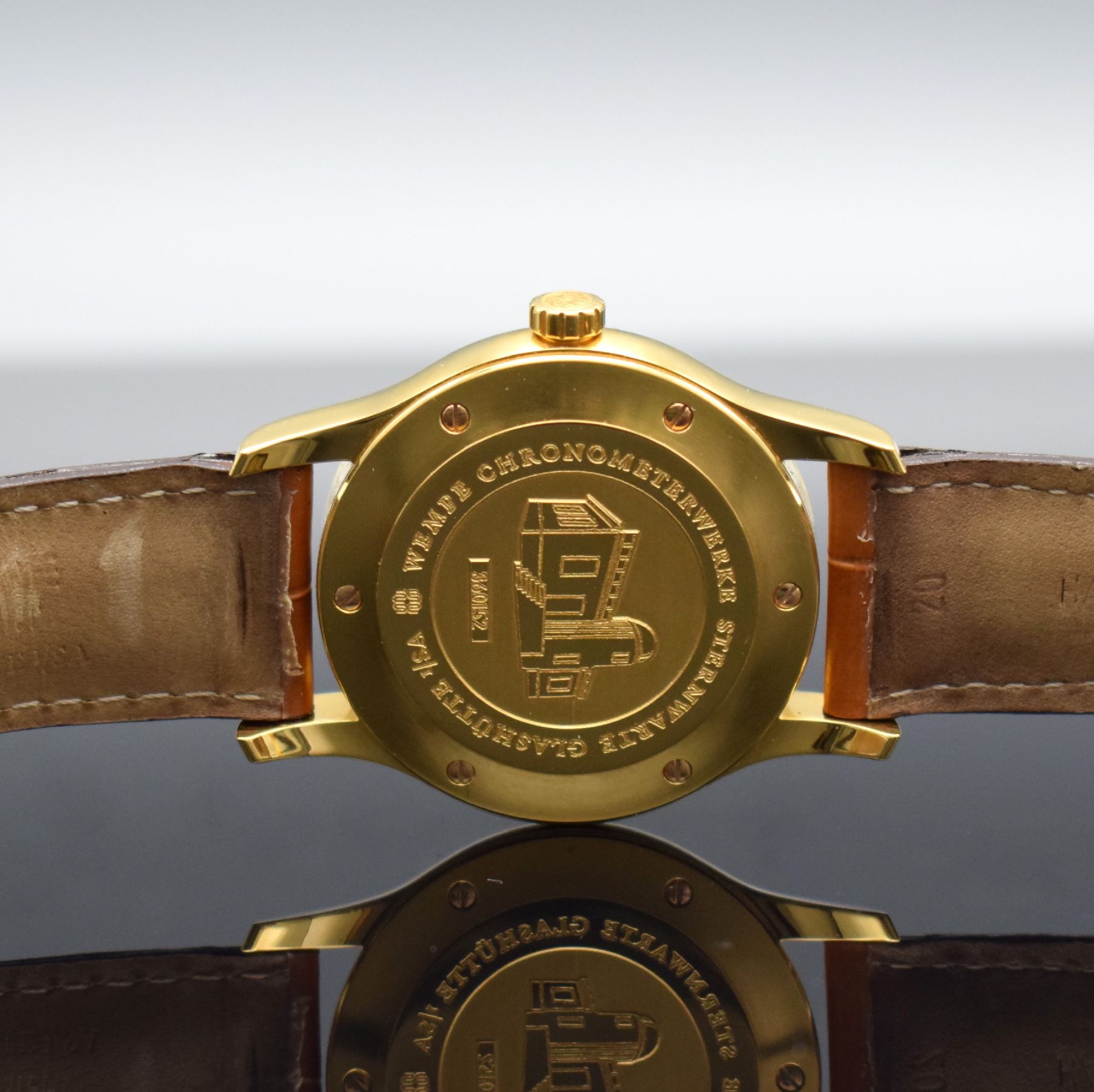 Detail f: WEMPE Zeitmeister Glashütte i/SA Chronometer Herrenarmbanduhr, Deutschland um 2010, Automatik, verg. Gehäuse, Boden 6-fach verschr., orig. ...