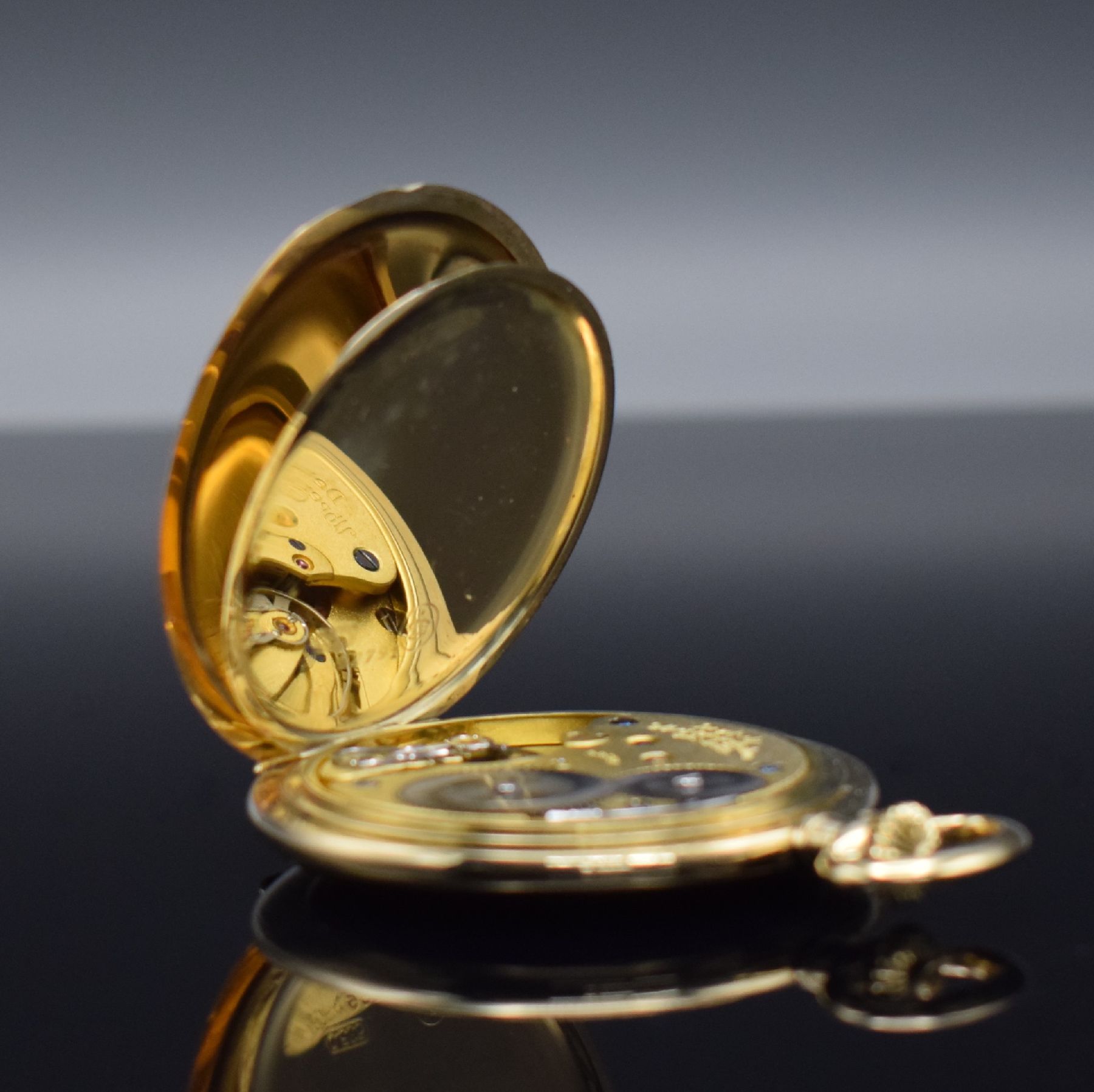 Detail e: A. LANGE & SÖHNE Deutsche Uhrenfabrikation Glashütte i/SA Savonette in GG 585/000, Deutschland um 1912, 3-Deckel Goldgeh., Metallzifferbl. m. arab. ...