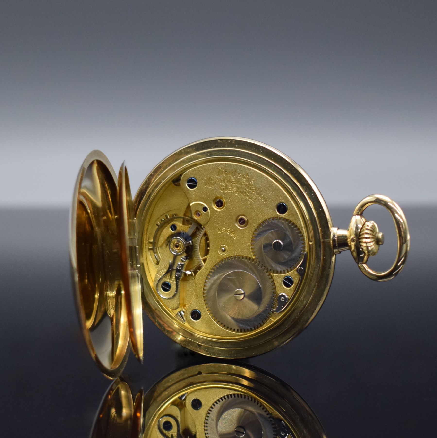 Detail f: A. LANGE & SÖHNE Deutsche Uhrenfabrikation Glashütte i/SA Savonette in GG 585/000, Deutschland um 1912, 3-Deckel Goldgeh., Metallzifferbl. m. arab. ...