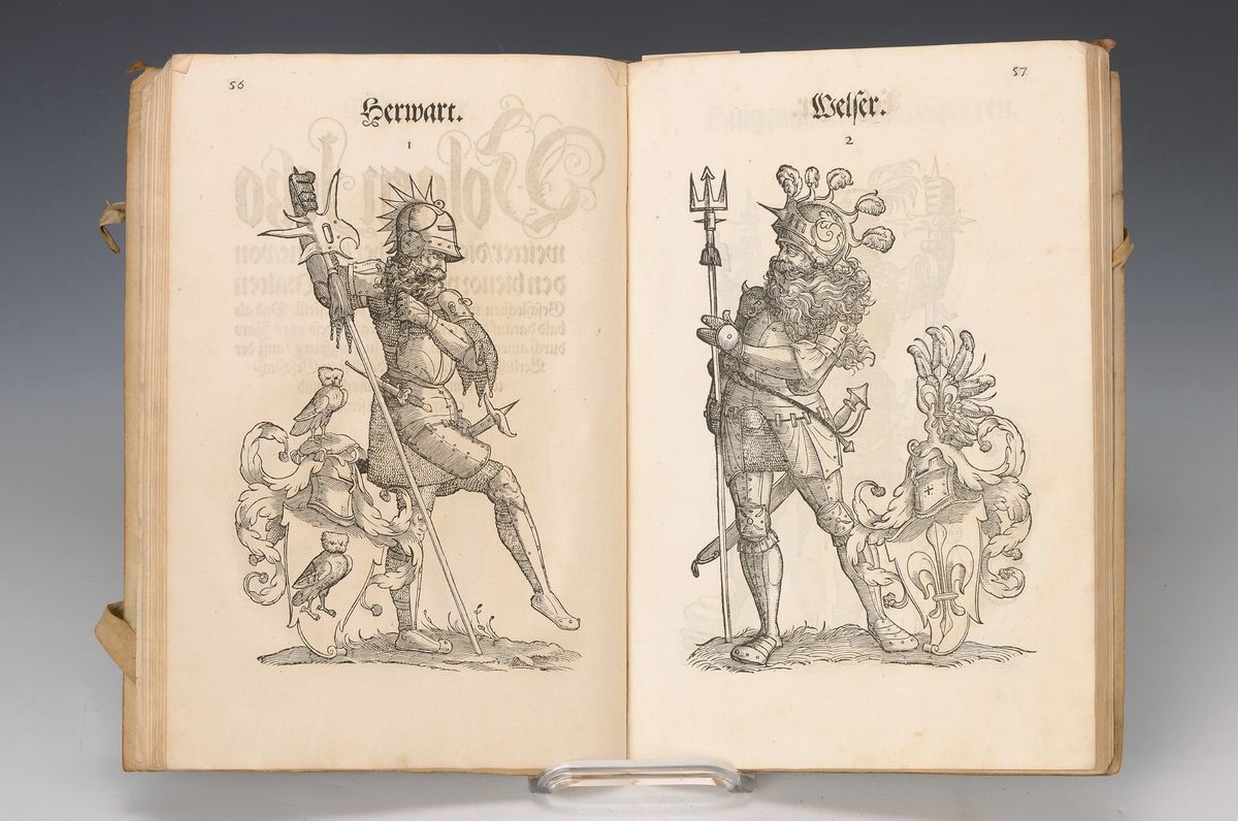 Bericht und Anzeigen der loblichen Stadt Augspurg aller Herren Geschlecht so vor ...., 1550, 163 Seiten, mit Darstellungen der Wappen der ...