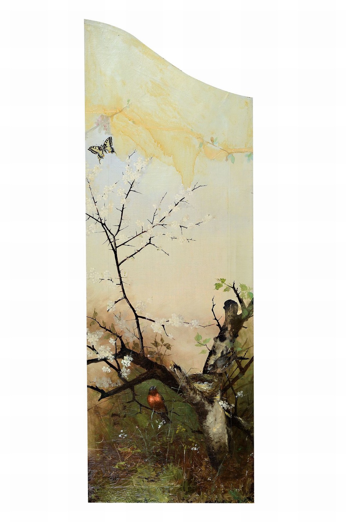 Detail a: Unbekannter Maler, erste Hälfte 20. Jh., vier Gemälde, die vier Jahreszeiten, Sommer und Frühling als Paar konzipiert und Winter und Herbst ...