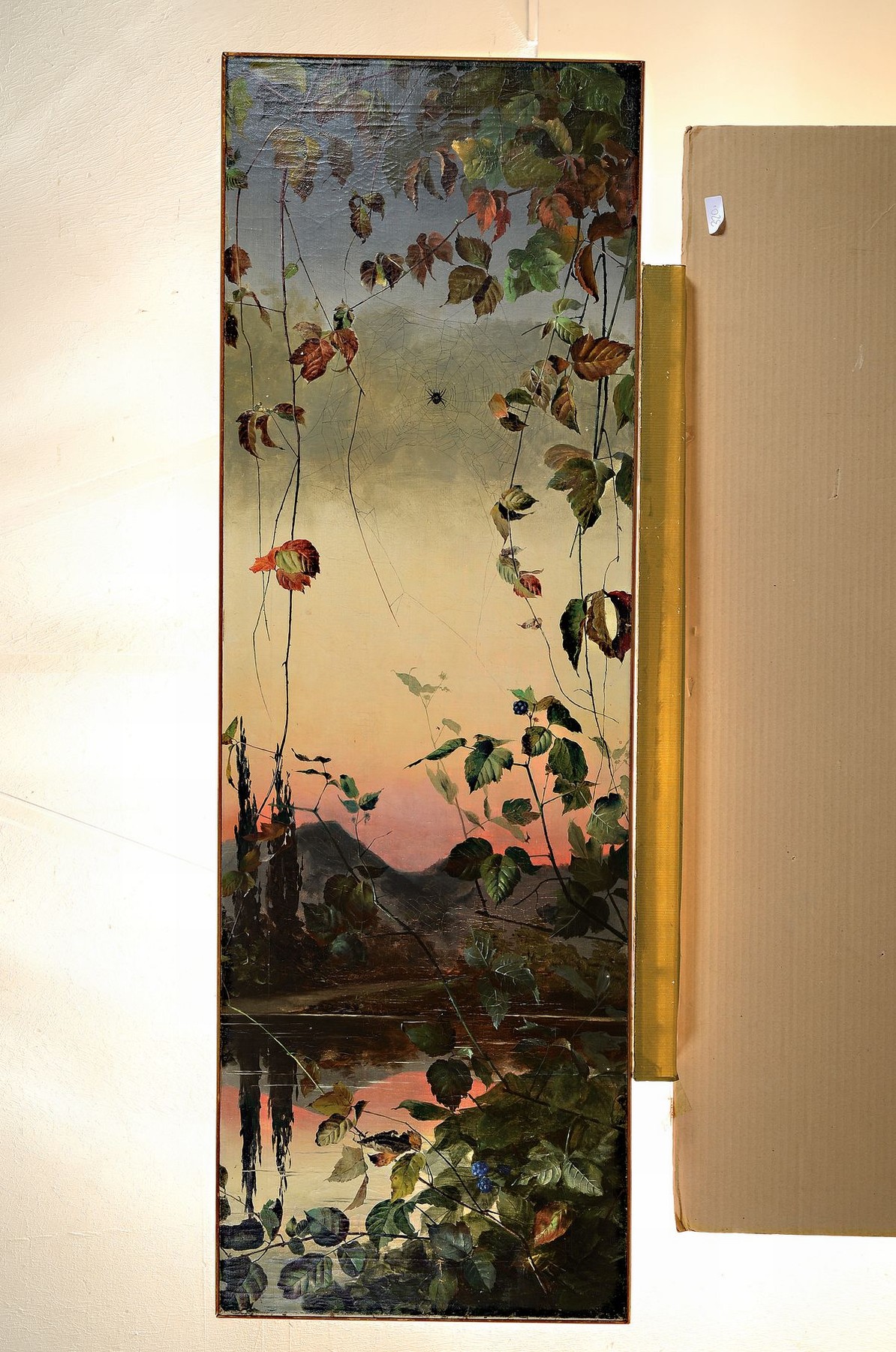 Detail m: Unbekannter Maler, erste Hälfte 20. Jh., vier Gemälde, die vier Jahreszeiten, Sommer und Frühling als Paar konzipiert und Winter und Herbst ...