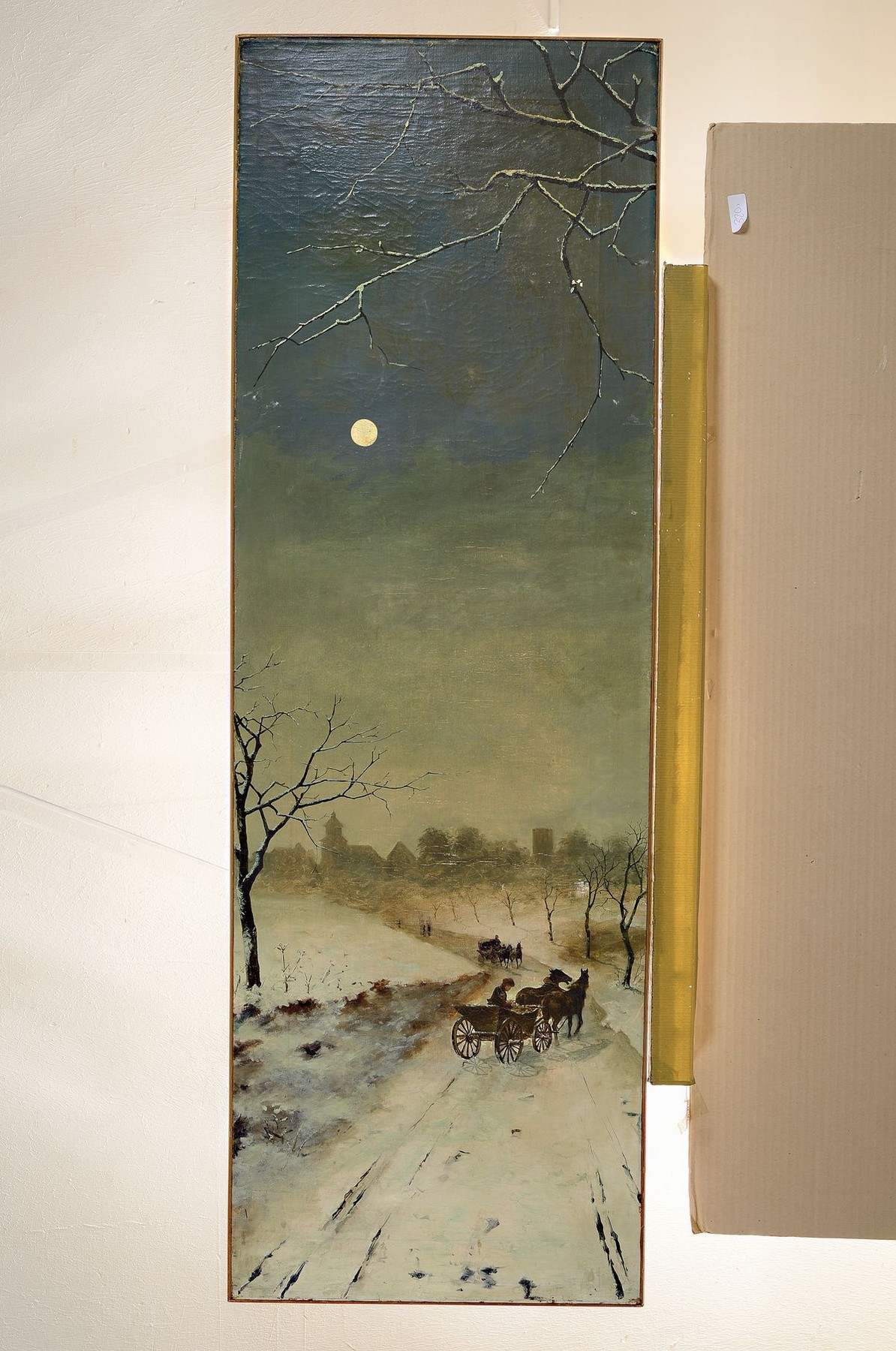 Detail n: Unbekannter Maler, erste Hälfte 20. Jh., vier Gemälde, die vier Jahreszeiten, Sommer und Frühling als Paar konzipiert und Winter und Herbst ...