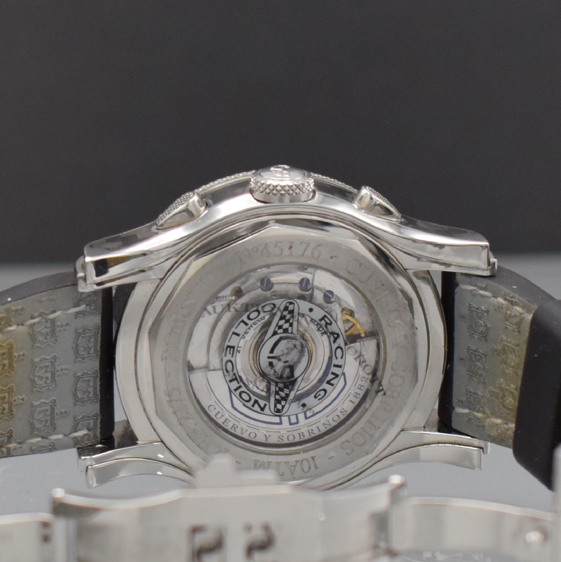 Detail d: CUERVO Y SOBRINOS Herrenarmbanduhr mit Chronograph "Robusto Chronometa Racing" Ref. 2175, Schweiz um 2010, Automatik, beids. vergl. ...