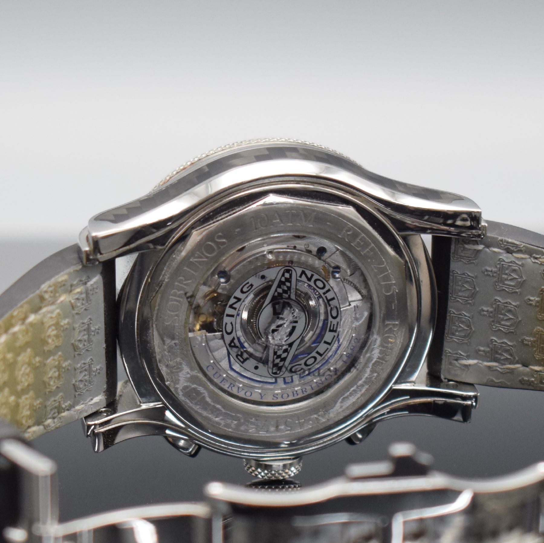 Detail e: CUERVO Y SOBRINOS Herrenarmbanduhr mit Chronograph "Robusto Chronometa Racing" Ref. 2175, Schweiz um 2010, Automatik, beids. vergl. ...