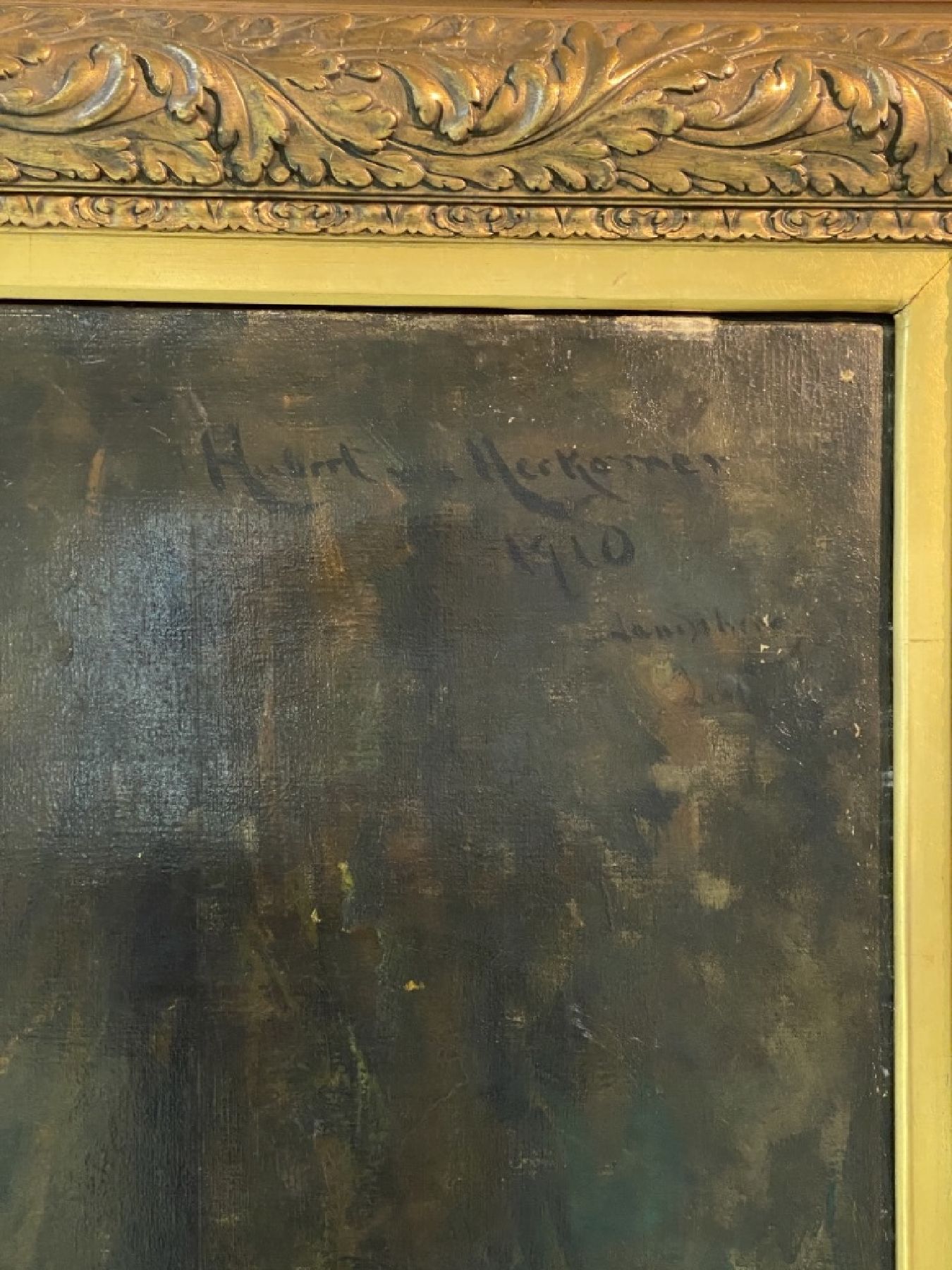 Detail d: Hubert von Herkomer, 1849 Waal bei Landsberg am Lech - Salteron 1914, deutsch-britischer Maler und Bildhauer, hier: Porträt des Chemie- und ...