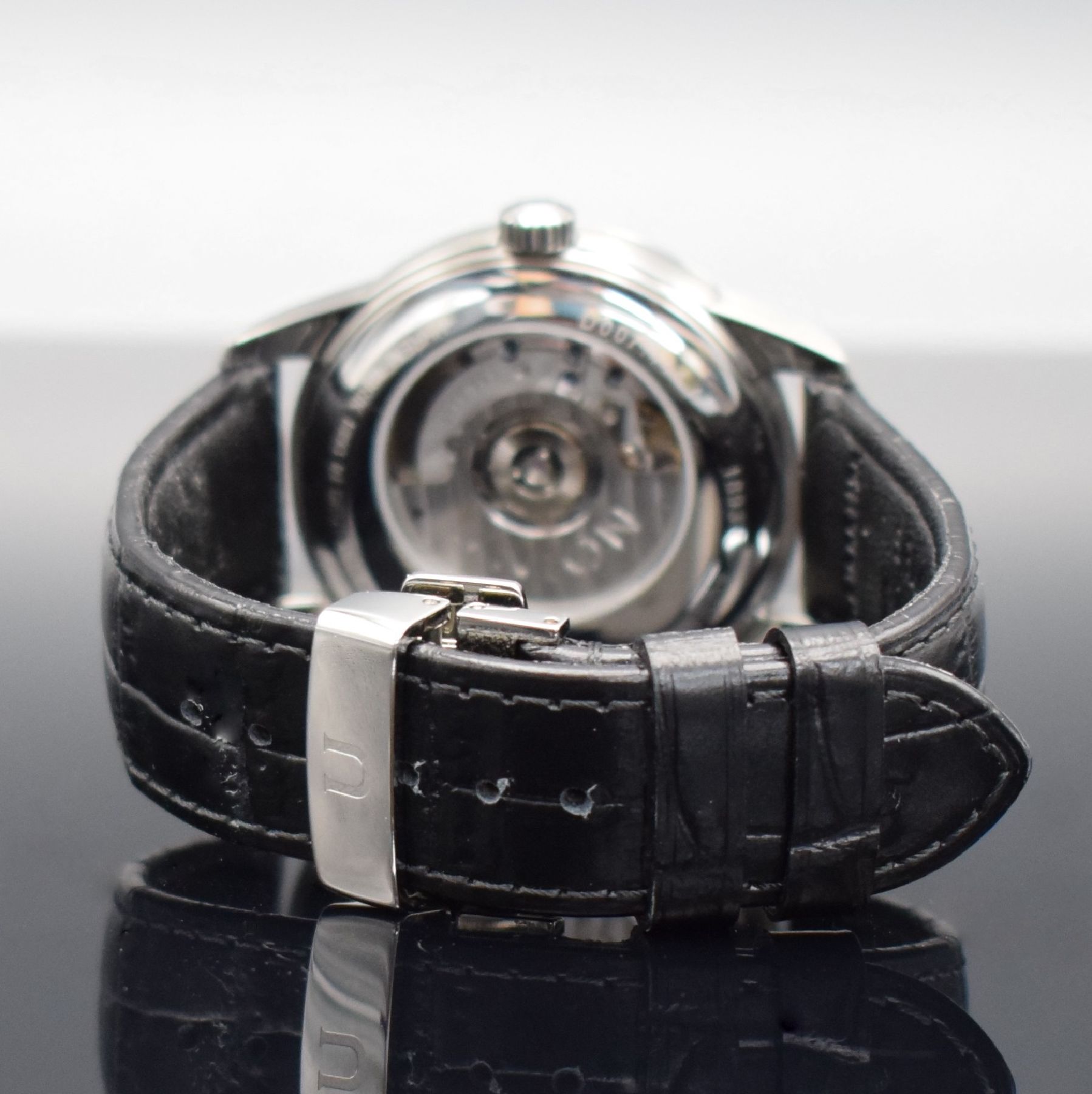 Detail d: UNION GLASHÜTTE/SA. 1893 große Sekunde Herrenarmbanduhr mit ausgefallener Anzeige, Deutschland um 2015, Ref. D007.444A, Automatik, beids. vergl. ...