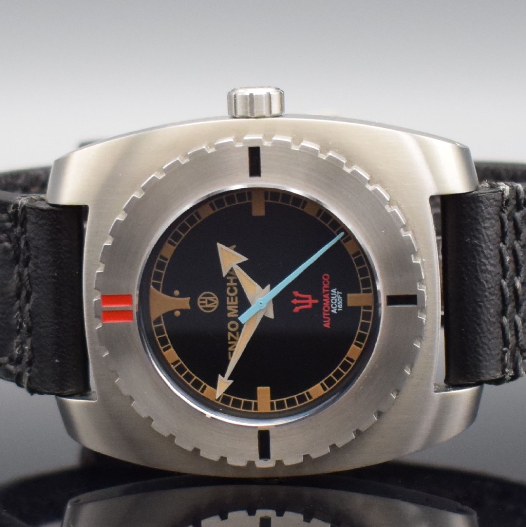 Detail a: ENZO MECHANA Acqua 1650FT Herrenarmbanduhr mit Tauchereigenschaften, um 2019, Automatik, massives verschr. Gehäuse m. Helium-Ventil, eins. drehb. ...