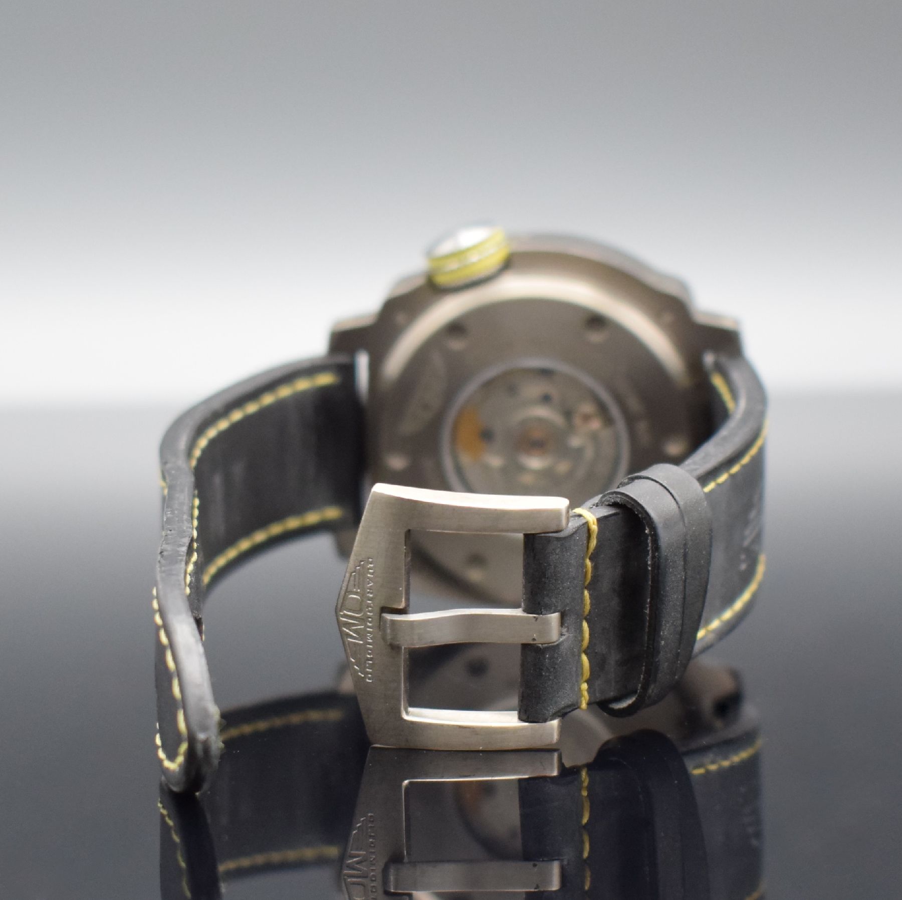 Detail d: QUARTODIMIGLIO Sport ausgefallene große Herrenarmbanduhr, Italien, verk. lt. beil. Garantiekarte 08/2020, Automatik, beids. vergl. & verschr. ...