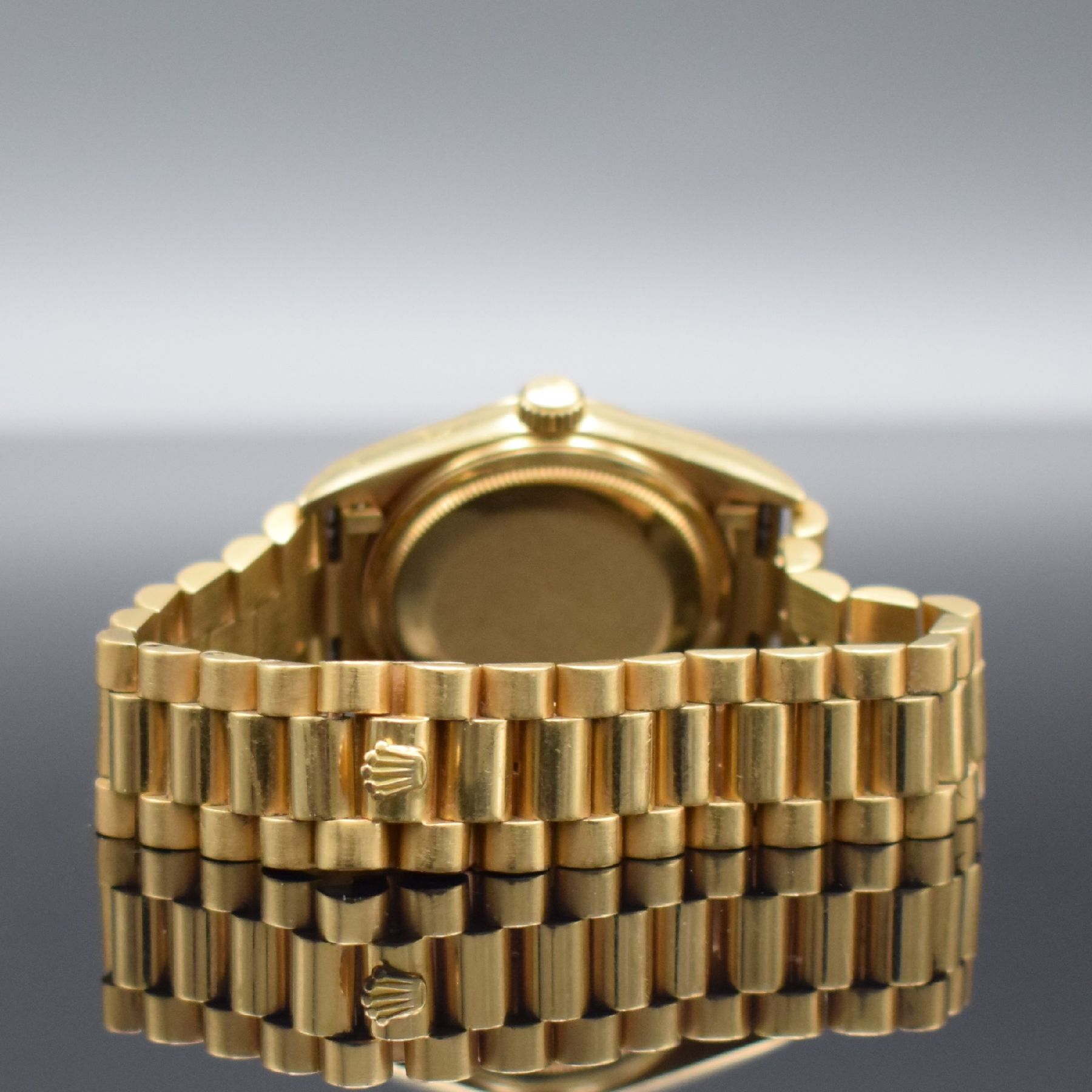 Detail d: ROLEX Herrenarmbanduhr Oyster Perpetual Datejust in GG 750/000 Referenz 16018, Automatik, Schweiz um 1987, Präsidentband mit Faltschließe, ...