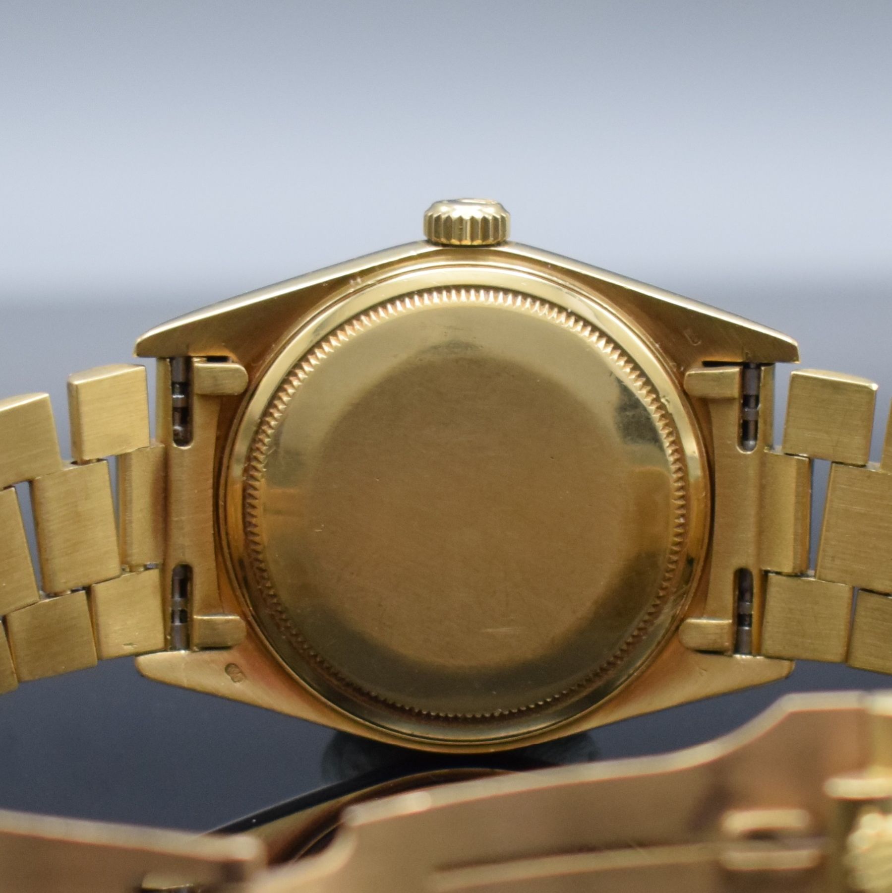 Detail f: ROLEX Herrenarmbanduhr Oyster Perpetual Datejust in GG 750/000 Referenz 16018, Automatik, Schweiz um 1987, Präsidentband mit Faltschließe, ...