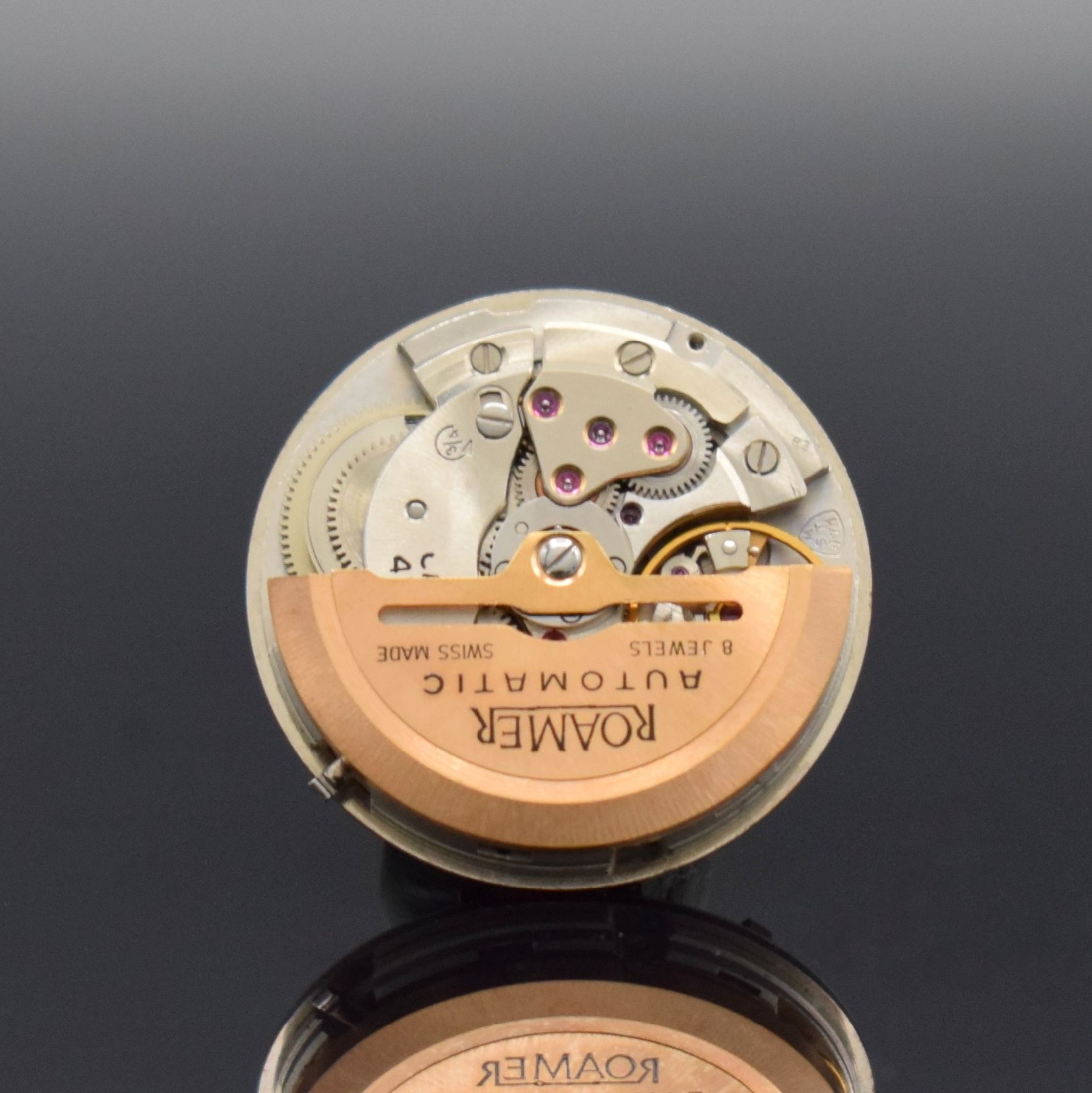 Detail h: ROAMER Herrenarmbanduhr Stingray Roto 44 Date, Automatik, Schweiz 1970er Jahre, Ref. 471-1120.600, kissenförmiges Edelstahlgeh., neutr. Lederband, ...