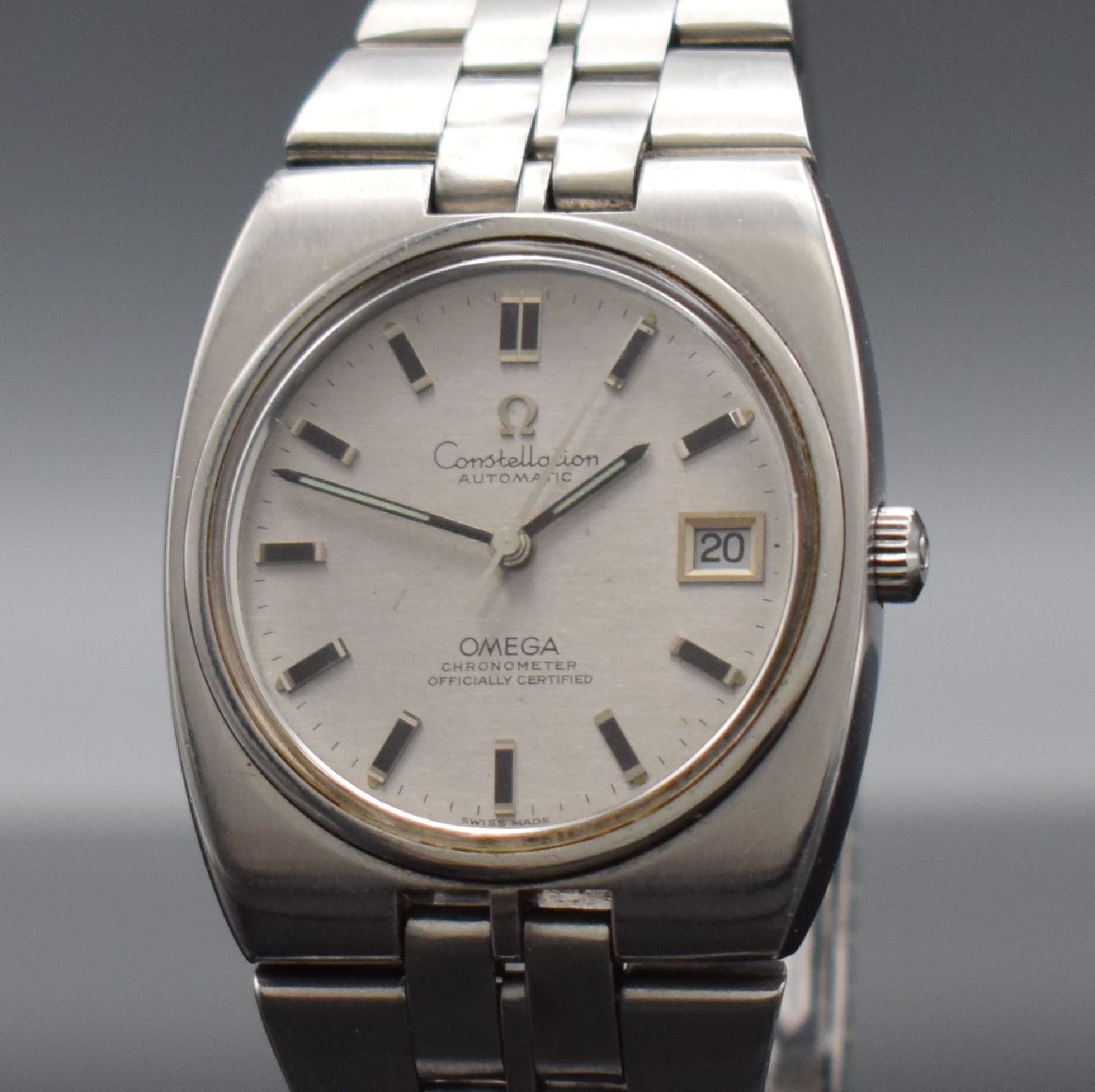 Detail c: Omega Constellation Chronometer Herrenarmbanduhr, Schweiz um 1969, Automatik, Ref. 166.066-168.046, Edelstahlgeh. inkl. orig. Gliederband m. ...