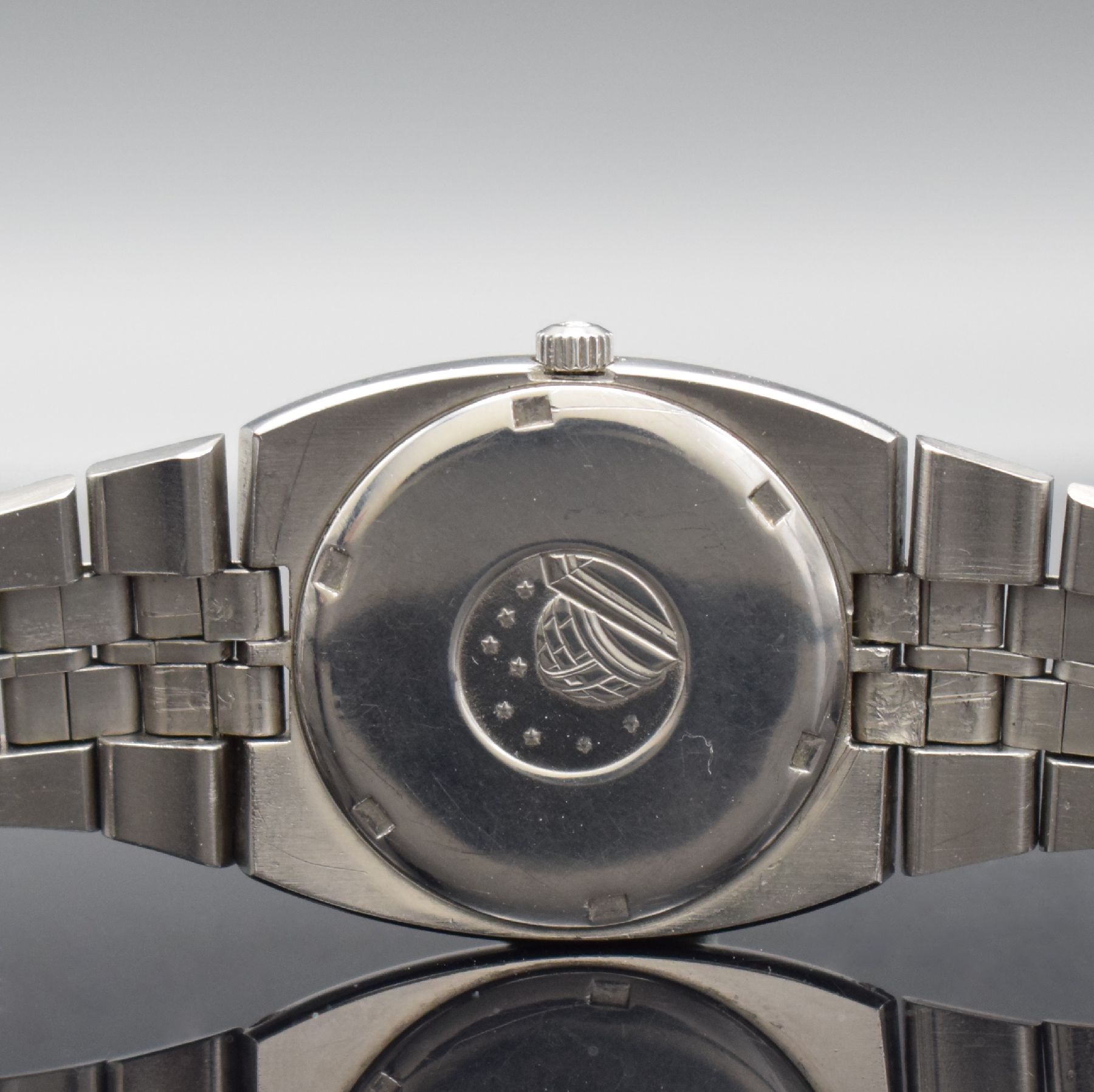 Detail f: Omega Constellation Chronometer Herrenarmbanduhr, Schweiz um 1969, Automatik, Ref. 166.066-168.046, Edelstahlgeh. inkl. orig. Gliederband m. ...