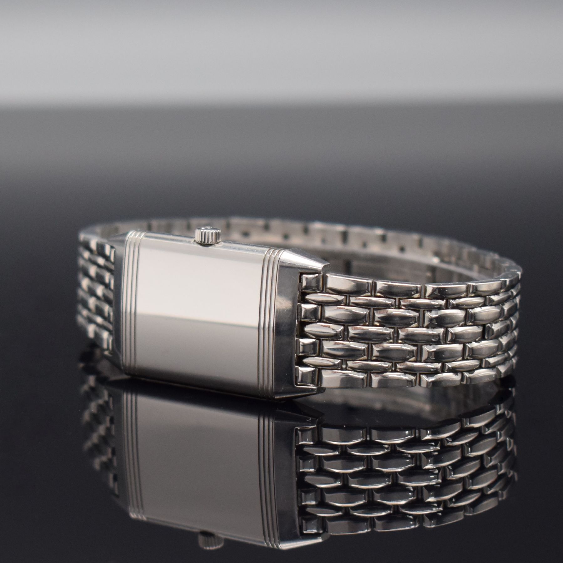 Detail b: Jaeger-LeCoultre Reverso Classic Armbanduhr in Stahl, Schweiz lt. beiliegender Garantie- Karte verk. 2007, quarz, rechteck. Wendegeh., orig. ...