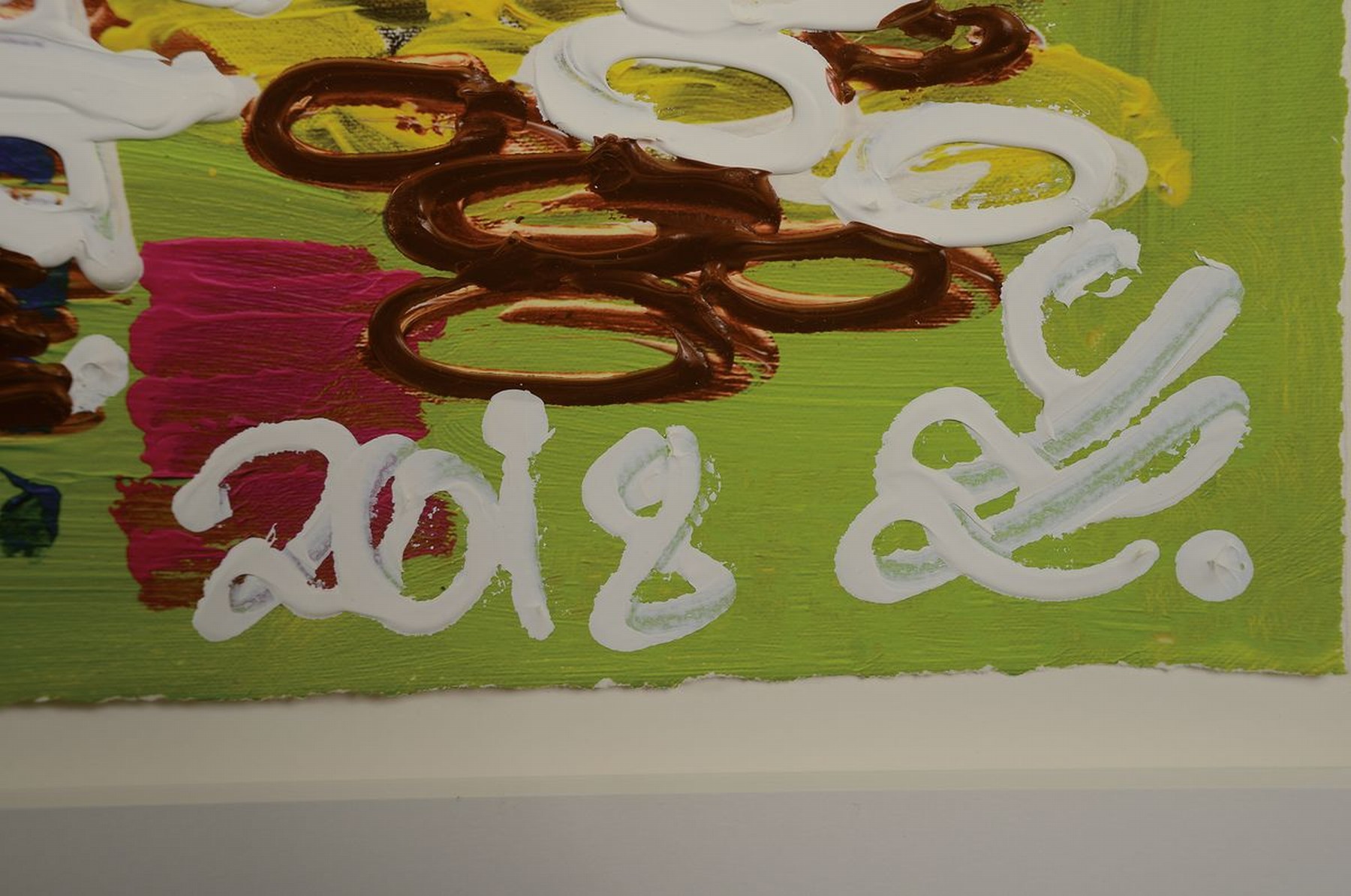 Detail a: Leon Löwentraut, geb. 1998, "Reduced Inequalities" ,2018, Pigmentdruck und Acryl auf Bütten, von Hand übermalt, handsign., num. 4/50, ...