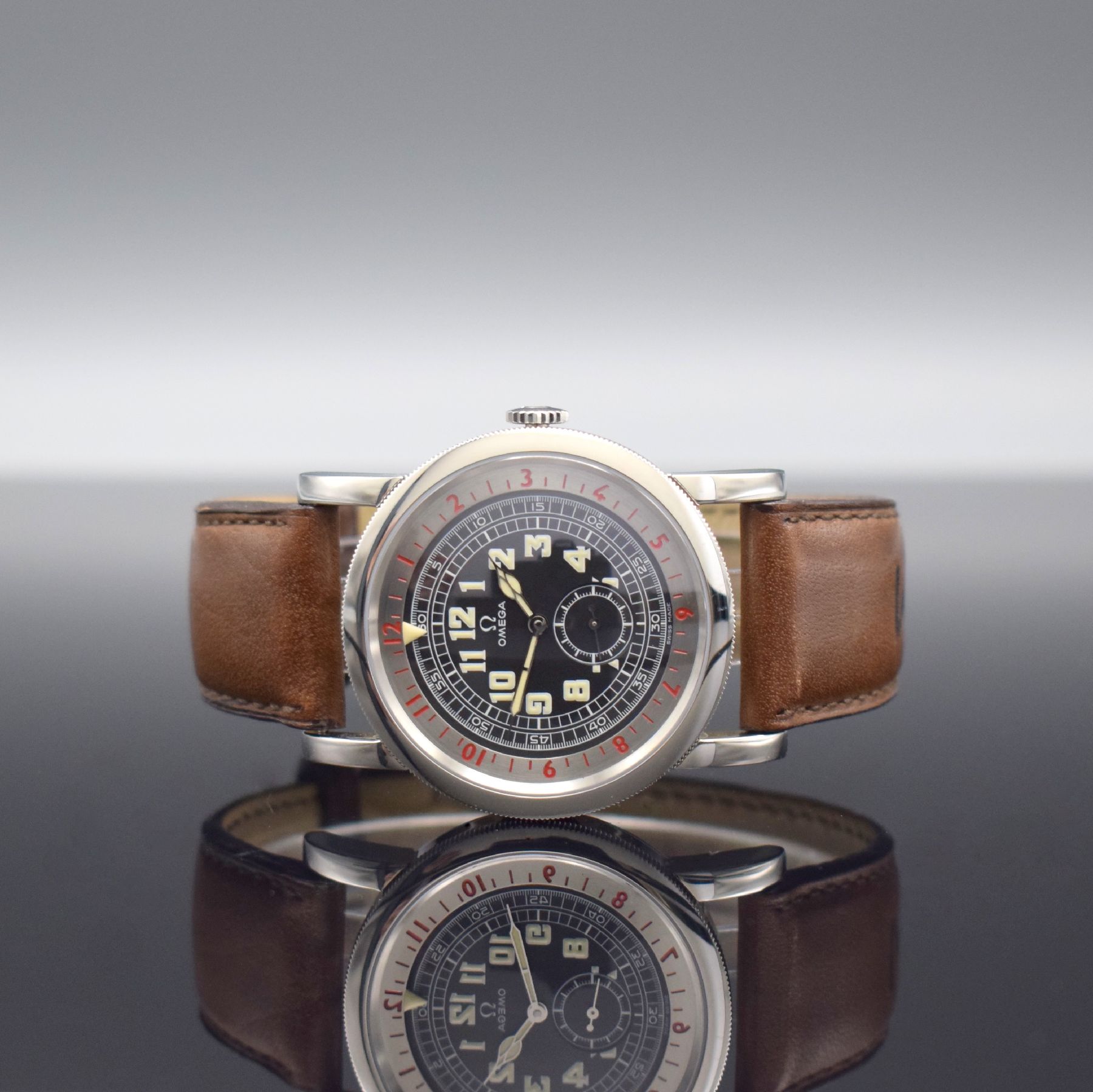 OMEGA 1938 The Pilot's Watch limitierte Herrenarmbanduhr, Schweiz 2000, Ref. 167 2000, Automatik, auf 4938 Stück limitiertes Sondermodell aus ...