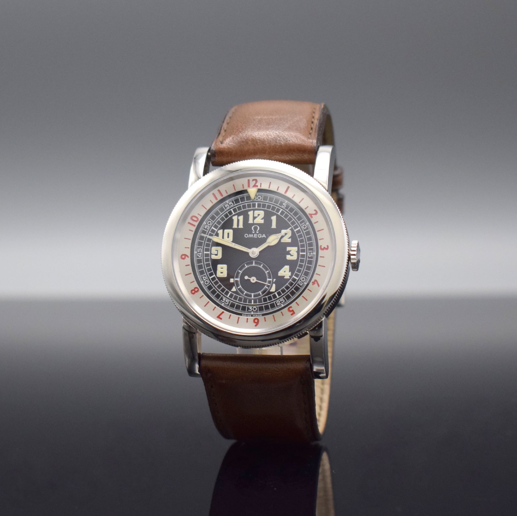 Detail b: OMEGA 1938 The Pilot's Watch limitierte Herrenarmbanduhr, Schweiz 2000, Ref. 167 2000, Automatik, auf 4938 Stück limitiertes Sondermodell aus ...