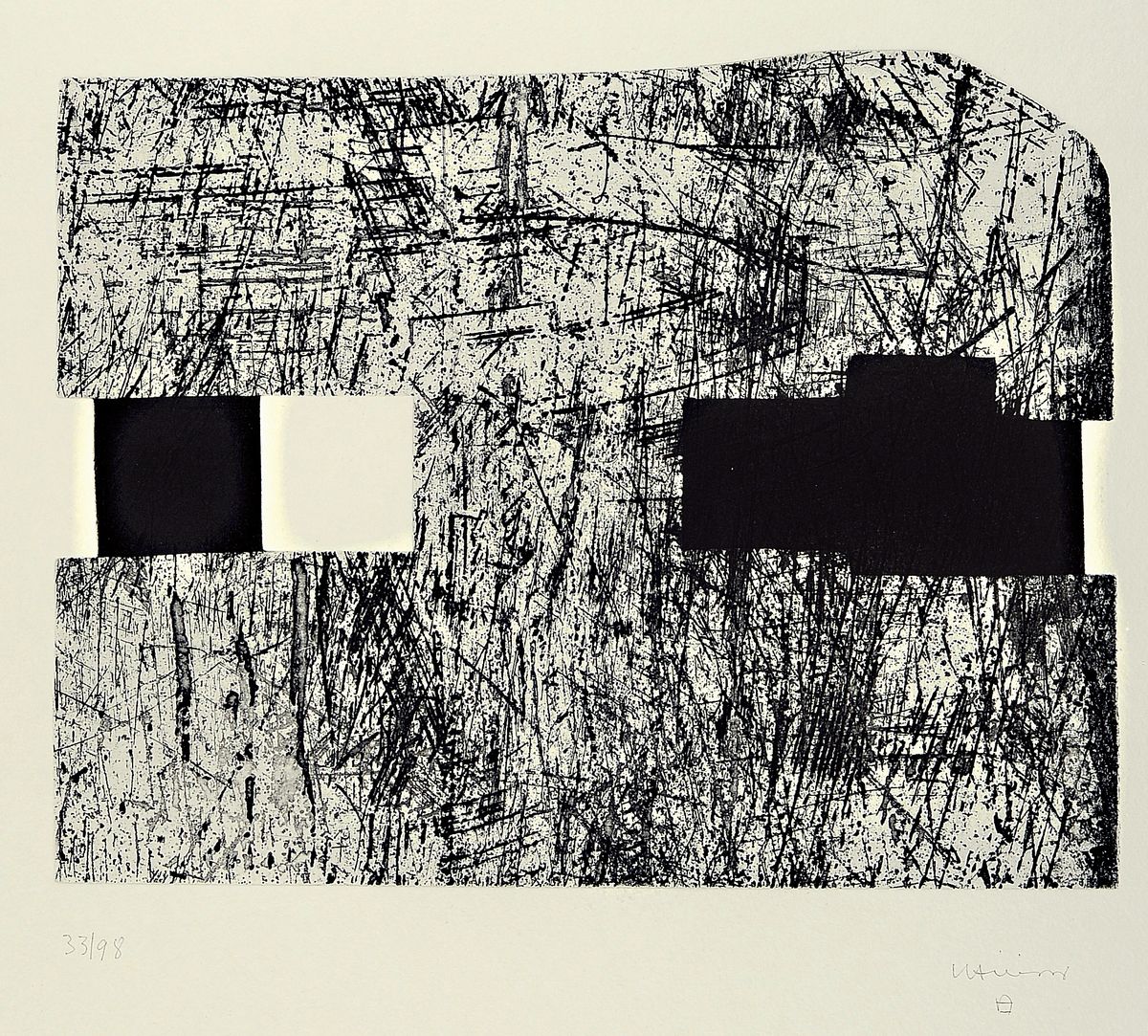 Eduardo Chillida, 1924-2002, "Munich", Radierung auf festem Büttenpapier, sign., monogrammiert, num. 33/98, WVZ Nr. Van der Koelen 94015, ...