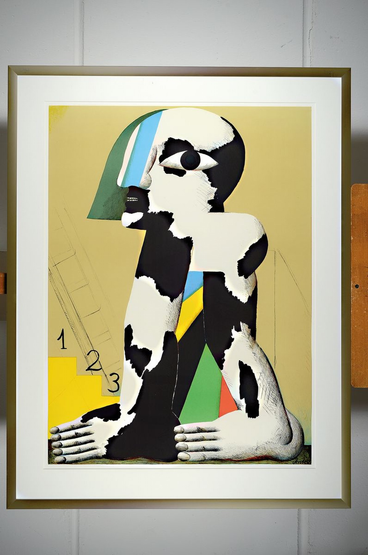Detail k: Konvolut aus 2 Werken, Horst Antes, geb. 1936, Schwarz, Weiß gefleckte Figur, Olympia, Plakat, sign., Paul Wunderlich, 1927-2010, Plakat, Olympia, ...
