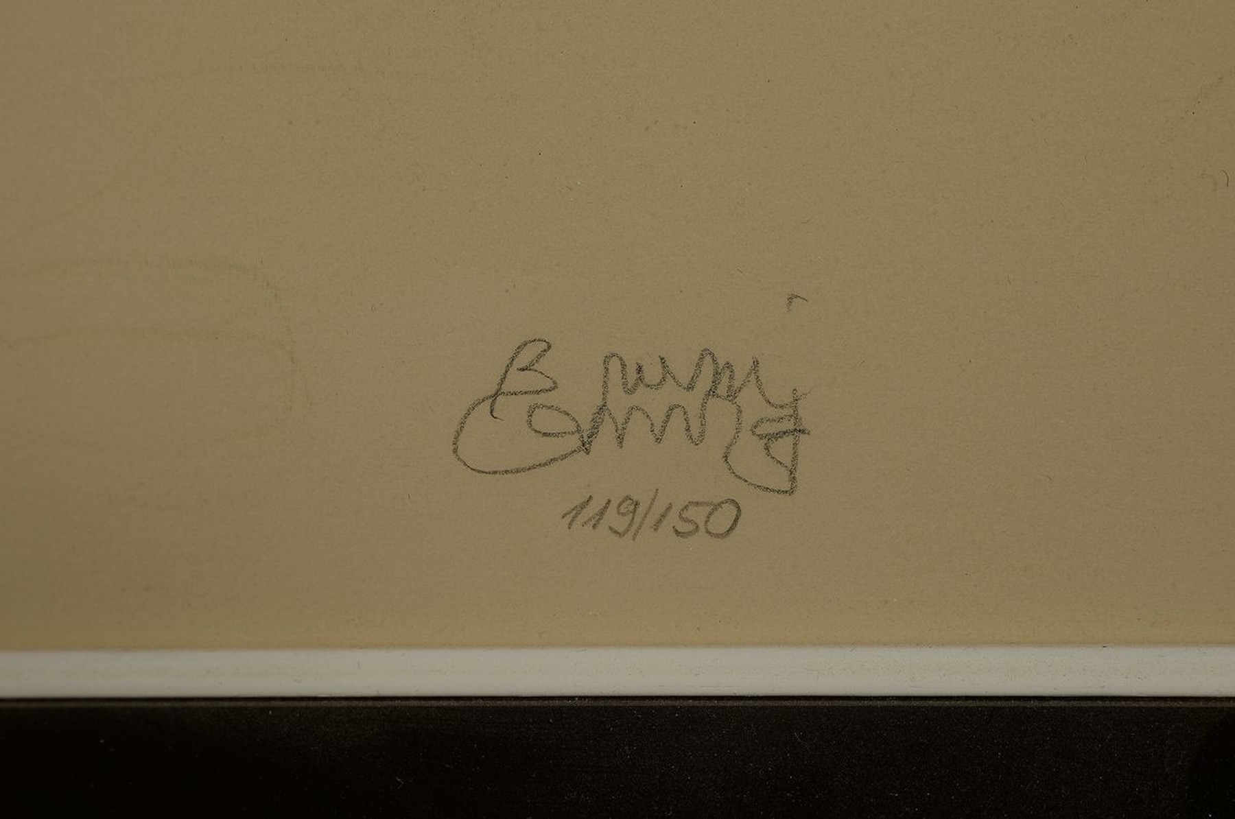 Detail a: Bruno Bruni, geb. 1935 Gradara, Lithografie, stehende Akt die sich entkleidet,sign., num. 119/150, unter Glas gerahmt, gesamt ca. 99x77 cm