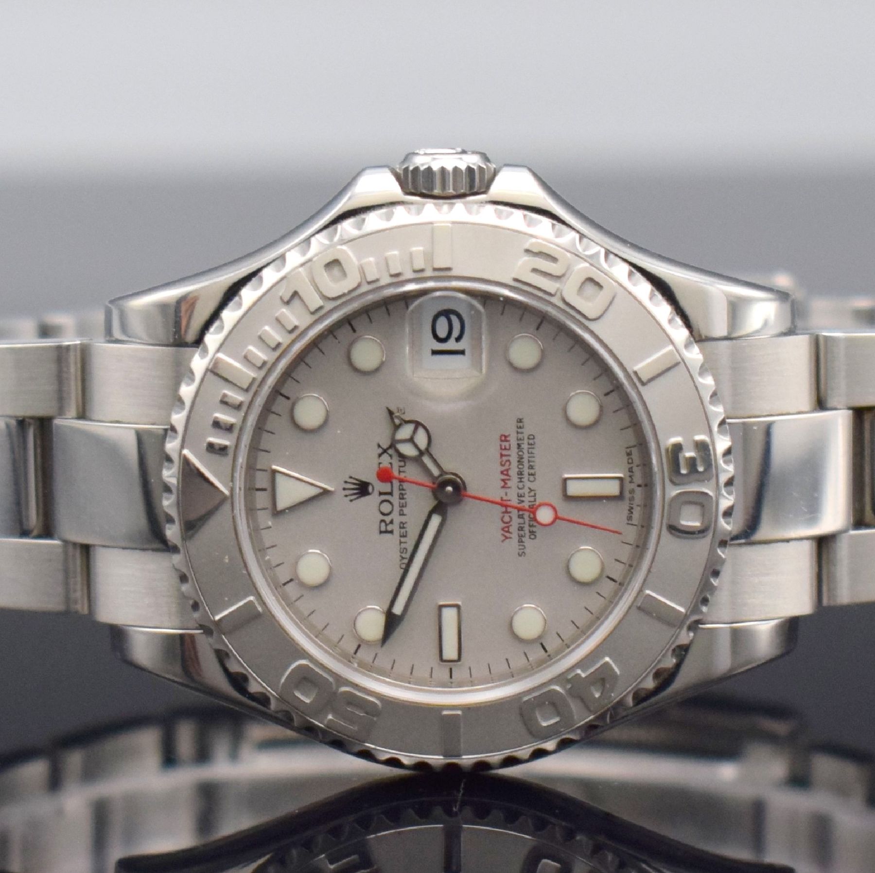 Detail a: ROLEX Oyster Perpetual Date Yacht-Master Mediumarmbanduhr, Schweiz verk. lt. beil. orig. Garantiekarte 07/2011, Automatik, Ref. 168622, Chronometer ...