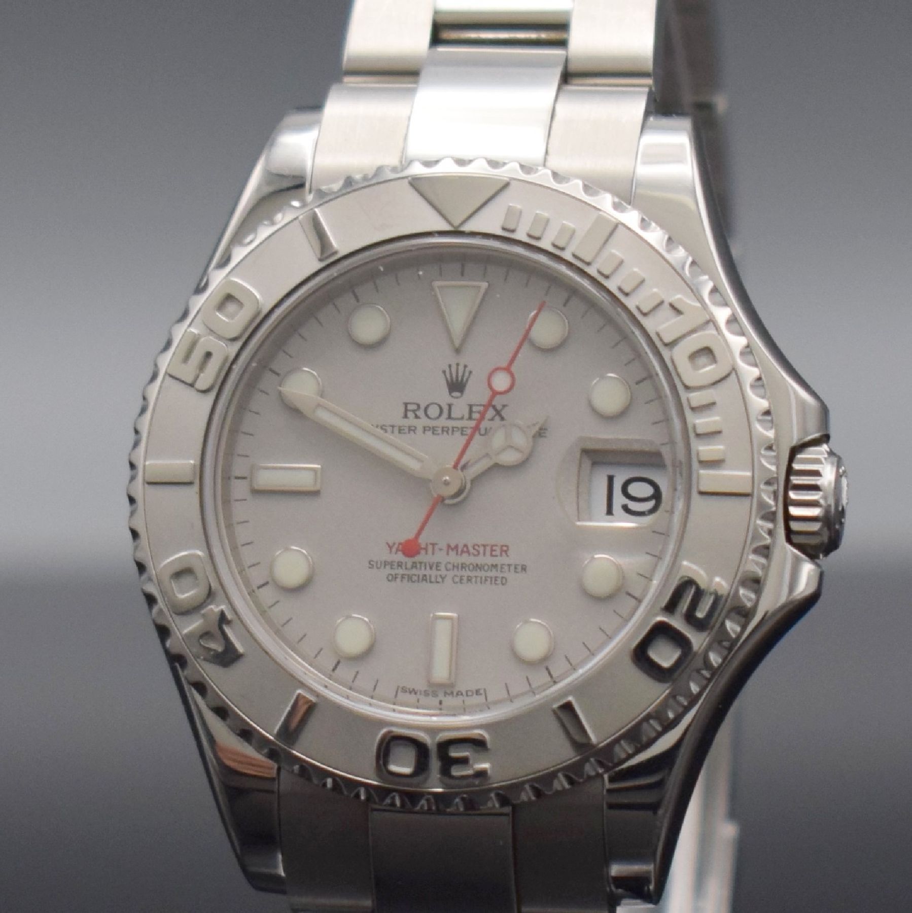 Detail c: ROLEX Oyster Perpetual Date Yacht-Master Mediumarmbanduhr, Schweiz verk. lt. beil. orig. Garantiekarte 07/2011, Automatik, Ref. 168622, Chronometer ...