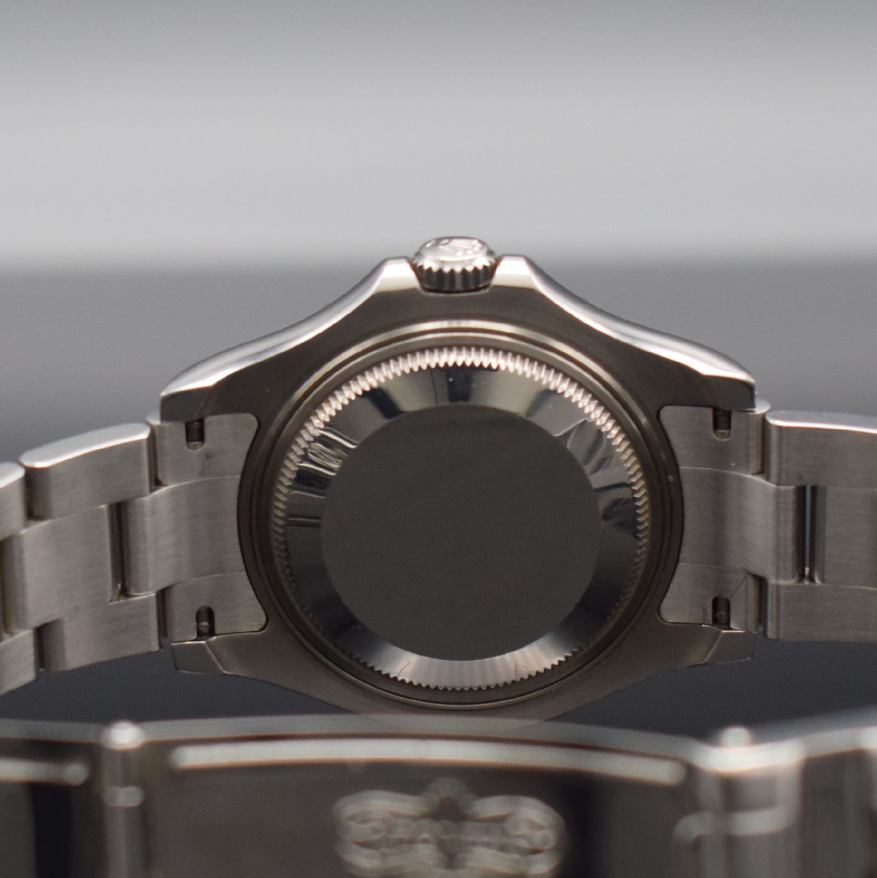 Detail d: ROLEX Oyster Perpetual Date Yacht-Master Mediumarmbanduhr, Schweiz verk. lt. beil. orig. Garantiekarte 07/2011, Automatik, Ref. 168622, Chronometer ...