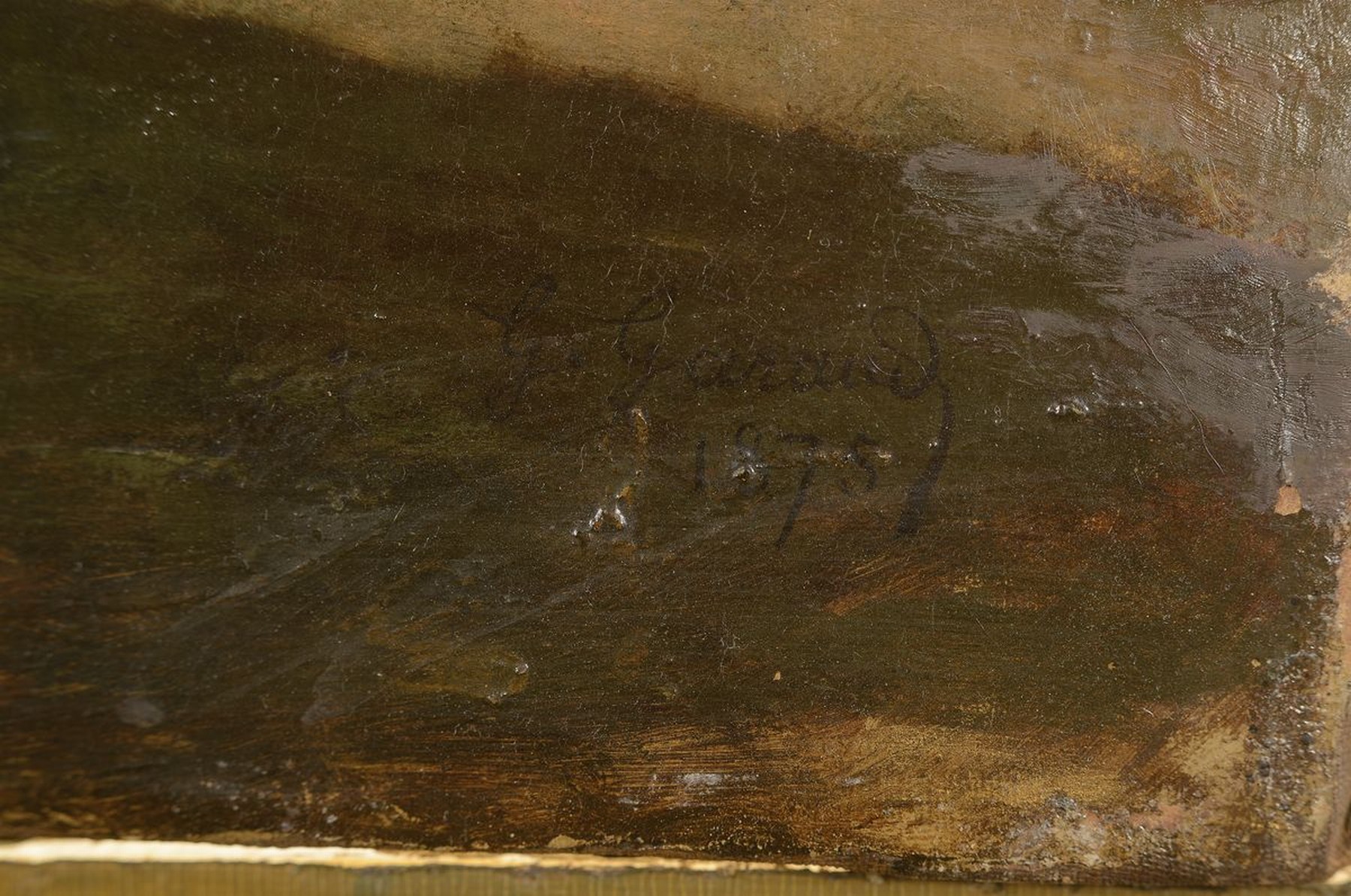 Detail a: Gustave Cesaire Garaud, 1844/47-1914, reges Treiben in einem Dorf am Strand, Öl/Lwd, rechts unten signiert, ca. 54x67cm
