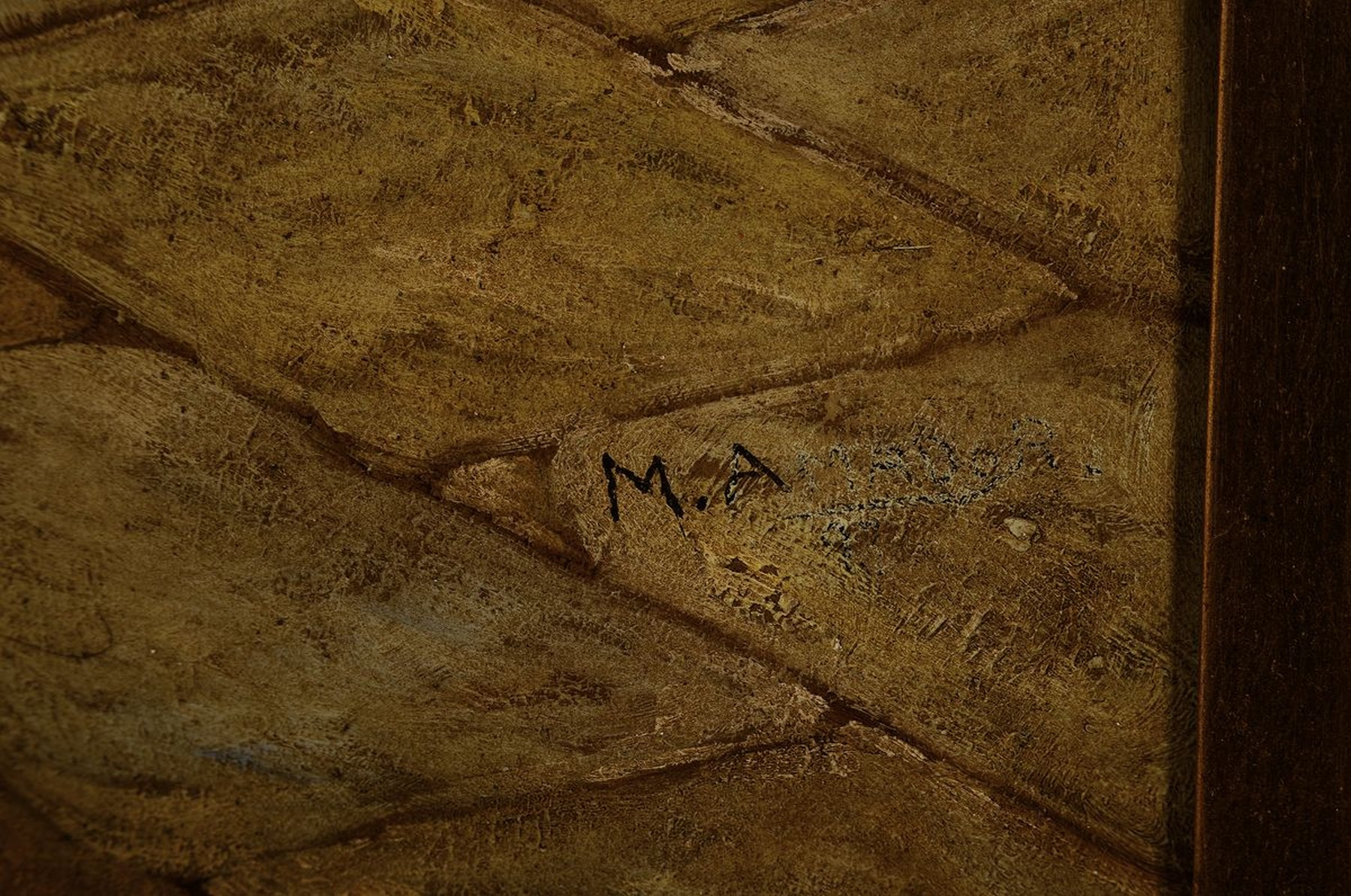 Detail a: Monogrammist M.A., Orientalist, um 1900, zwei Männer beim Tee, Öl/Lwd, rechts unten monogrammiert, ca. 90x60cm, R. ca. 14cm breiter ...