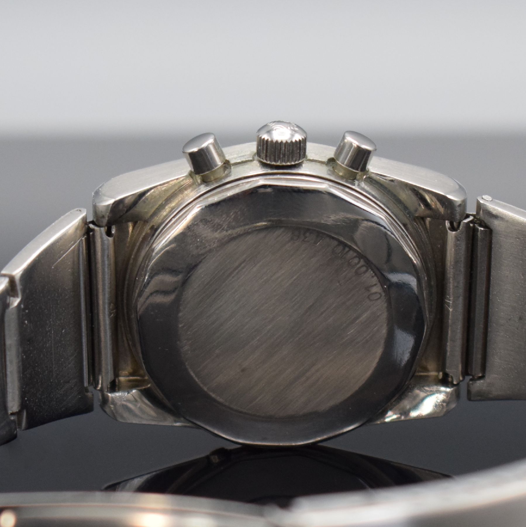 Detail f: MOVADO Astronic Schaltradchronograph mit Vollkalenderanzeige Kaliber 3019PHF, Automatik, Schweiz um 1975, Ref. 01.0010.436, massives Edelstahlgeh. ...