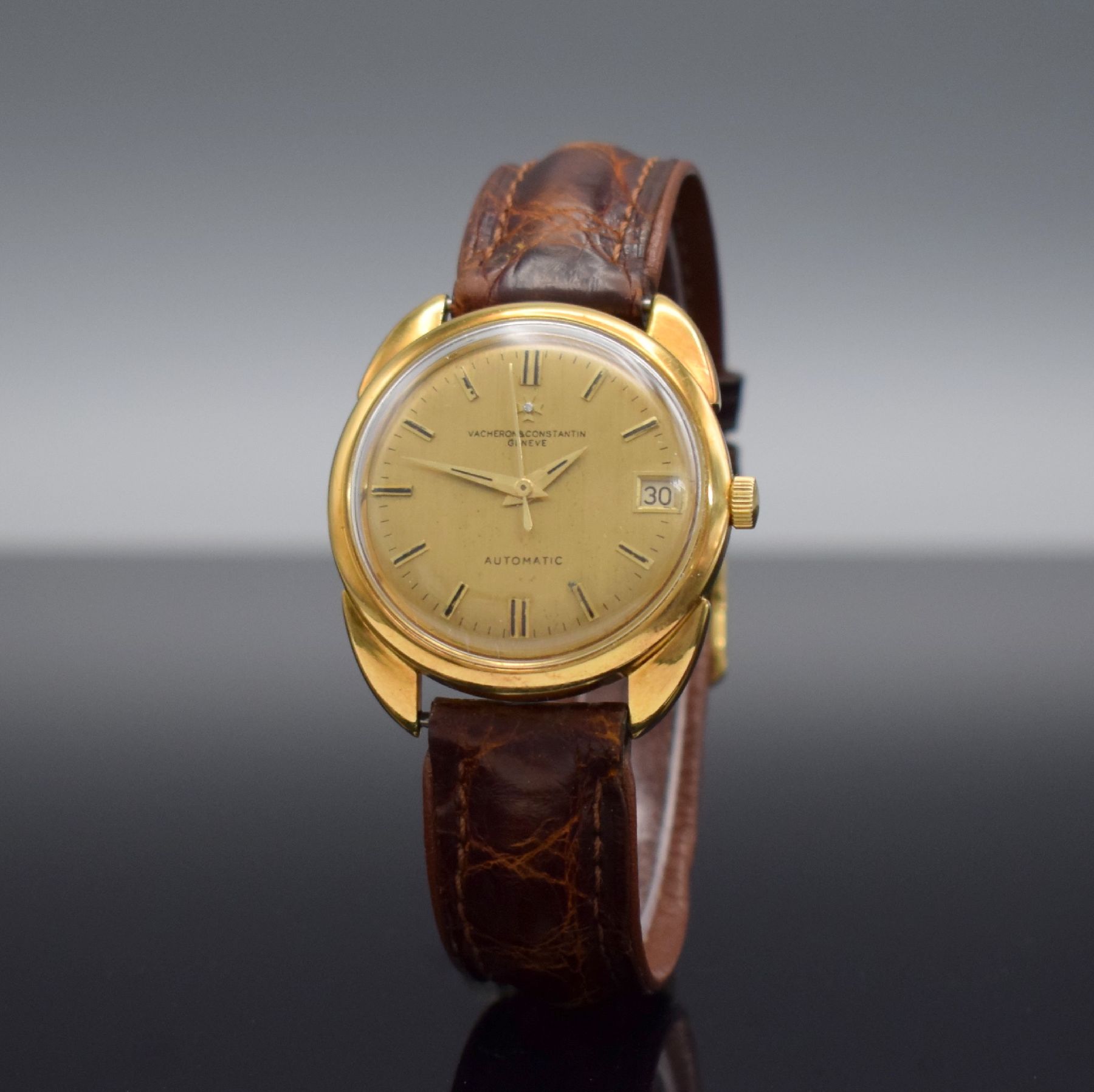 Detail b: VACHERON & CONSTANTIN Chronometre Royal seltene Armbanduhr in GG 750/000 Kaliber 1072/1, Automatik, Schweiz um 1965, verschr. Geh., Ref. 6694, gold. ...