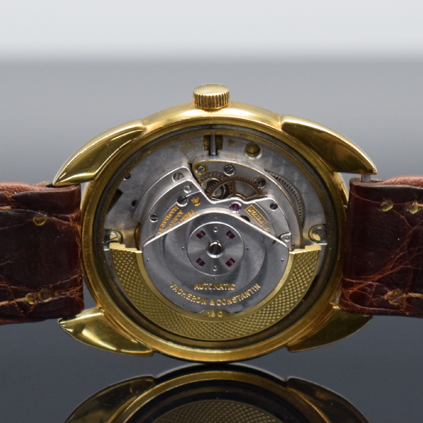 Detail e: VACHERON & CONSTANTIN Chronometre Royal seltene Armbanduhr in GG 750/000 Kaliber 1072/1, Automatik, Schweiz um 1965, verschr. Geh., Ref. 6694, gold. ...