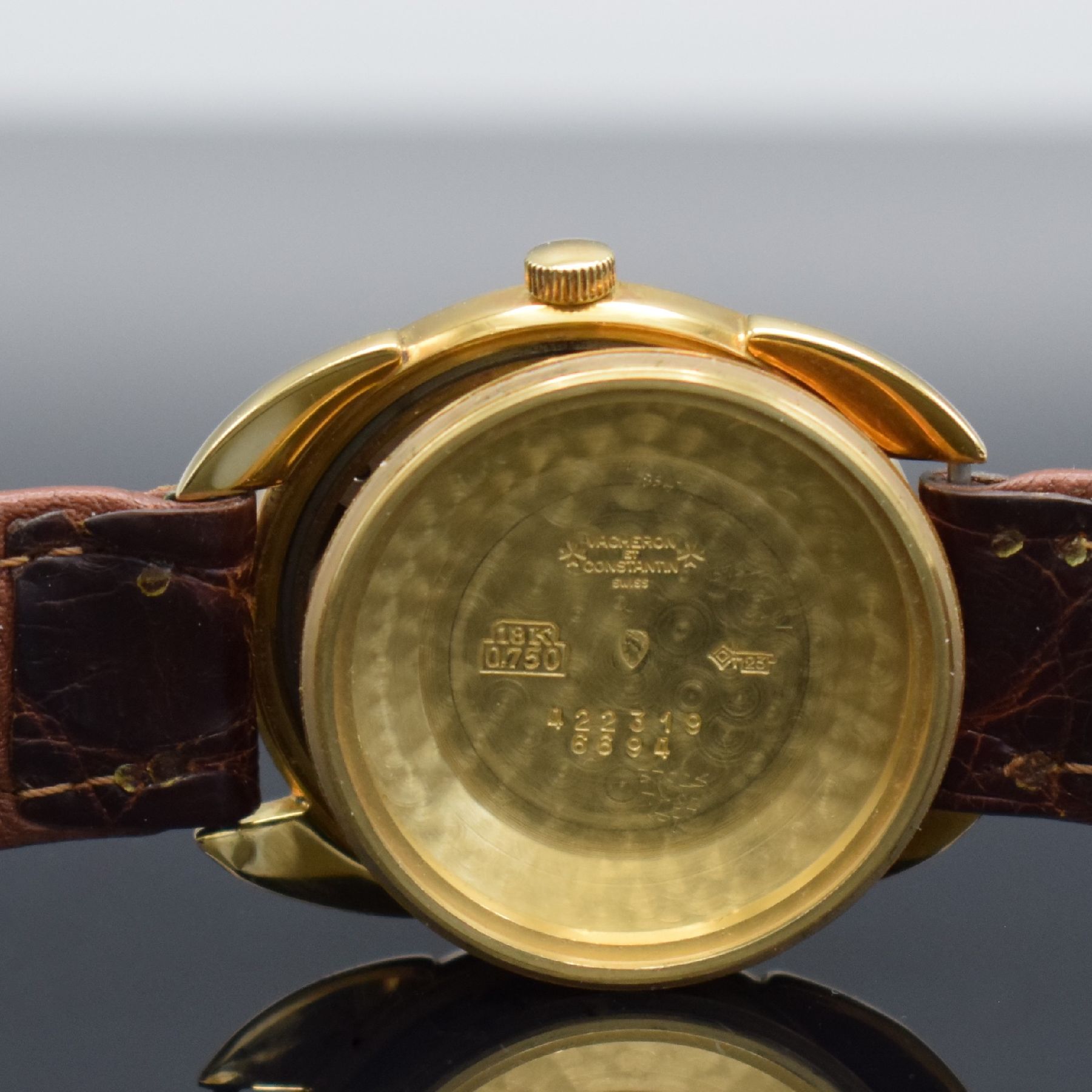 Detail g: VACHERON & CONSTANTIN Chronometre Royal seltene Armbanduhr in GG 750/000 Kaliber 1072/1, Automatik, Schweiz um 1965, verschr. Geh., Ref. 6694, gold. ...