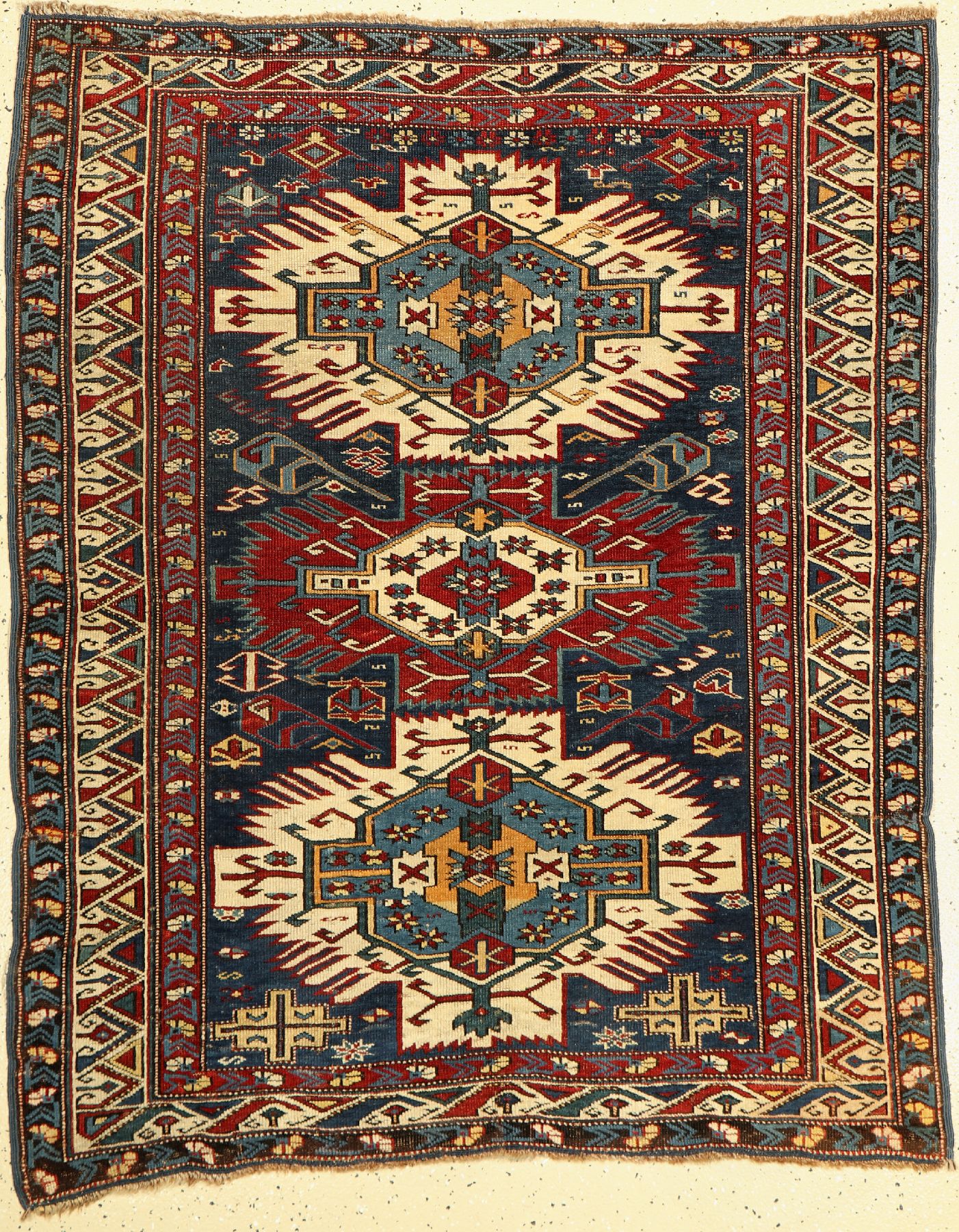 Zejwa Shirvan antik, Kaukasus, Ende 19 Jhd,Wolle auf Wolle, ca. 146 x 122 cm, EHZ: 3-4