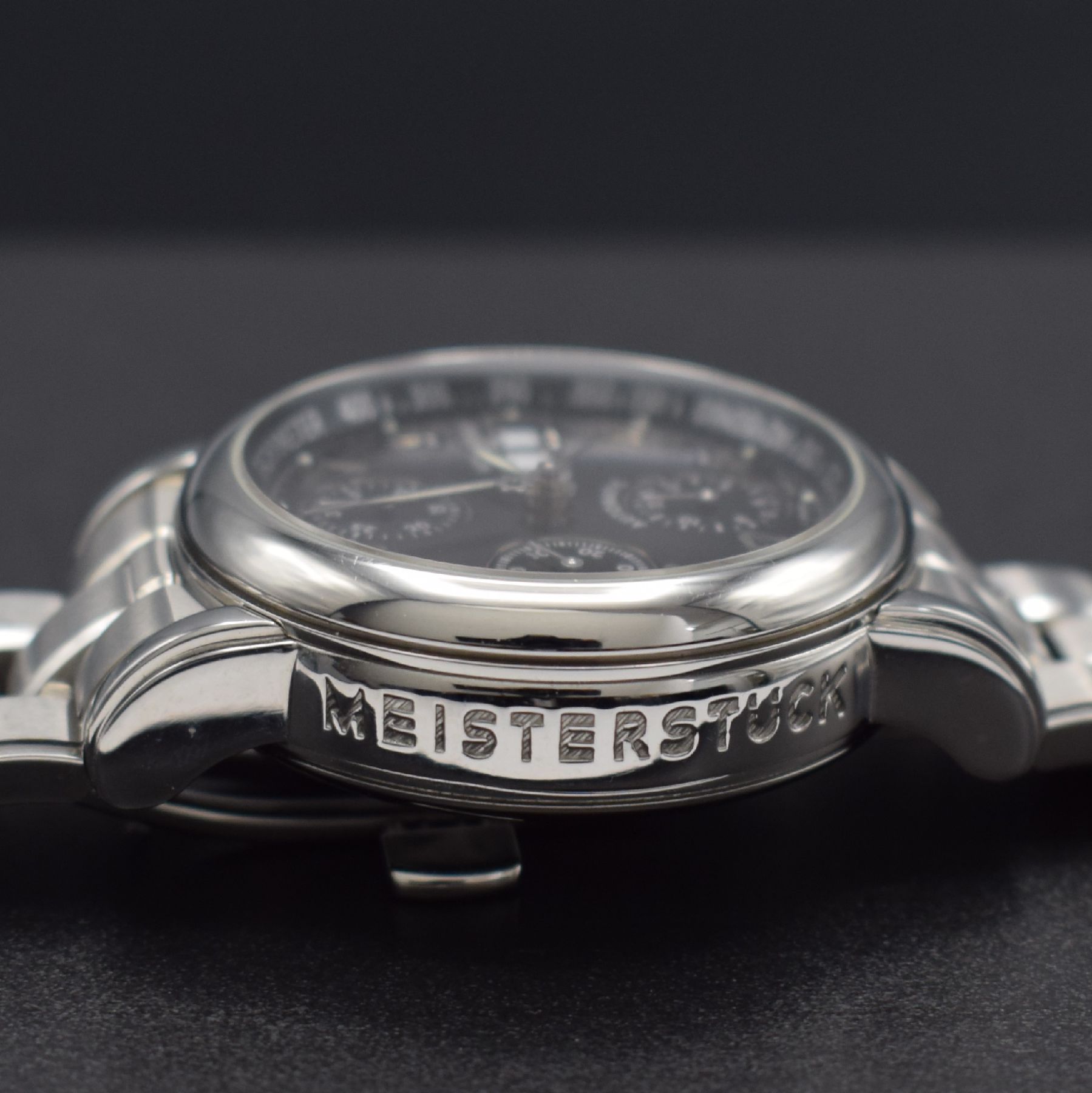 Detail g: MONTBLANC Meisterstück Herrenarmbanduhr mit Chronograph, Schweiz 2003, Automatik, Ref. 7016, beids. vergl. Edelstahlgeh. inkl. orig. Gliederband m. ...