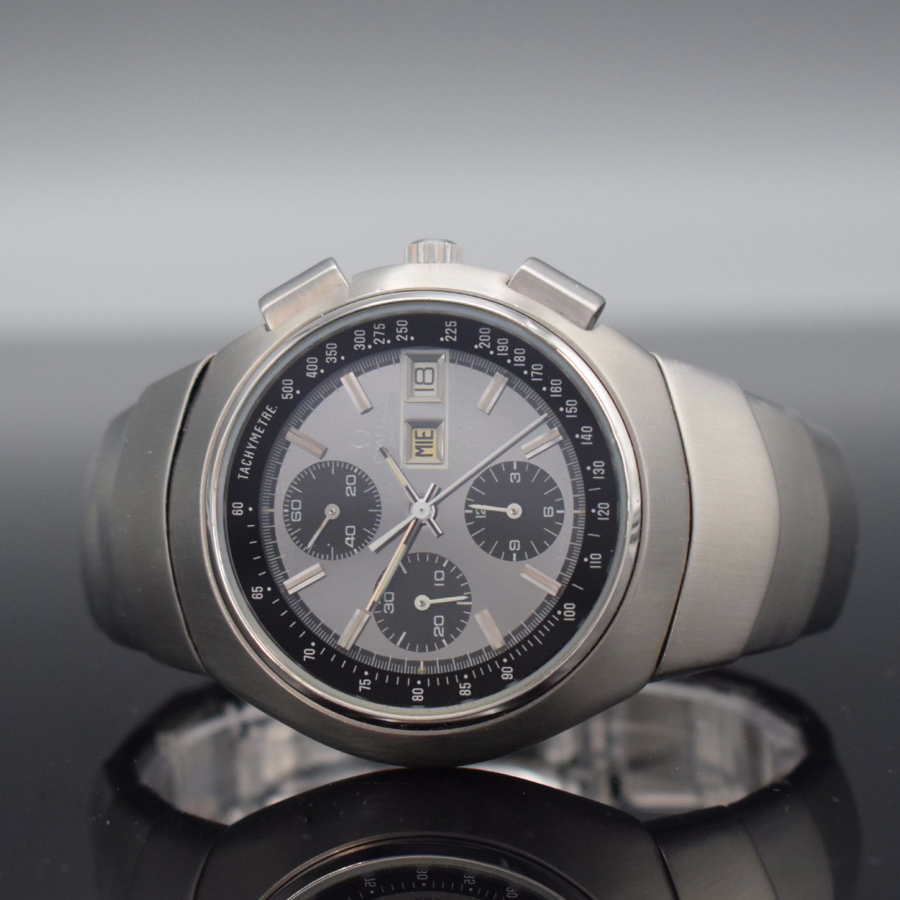 OMEGA Chronometer Speedsonic f 300 Hz sog. "Lobster" seltener Armbandchronograph, Schweiz um 1975, Stimmgabelschwinger, Ref. 188.0001 / ...
