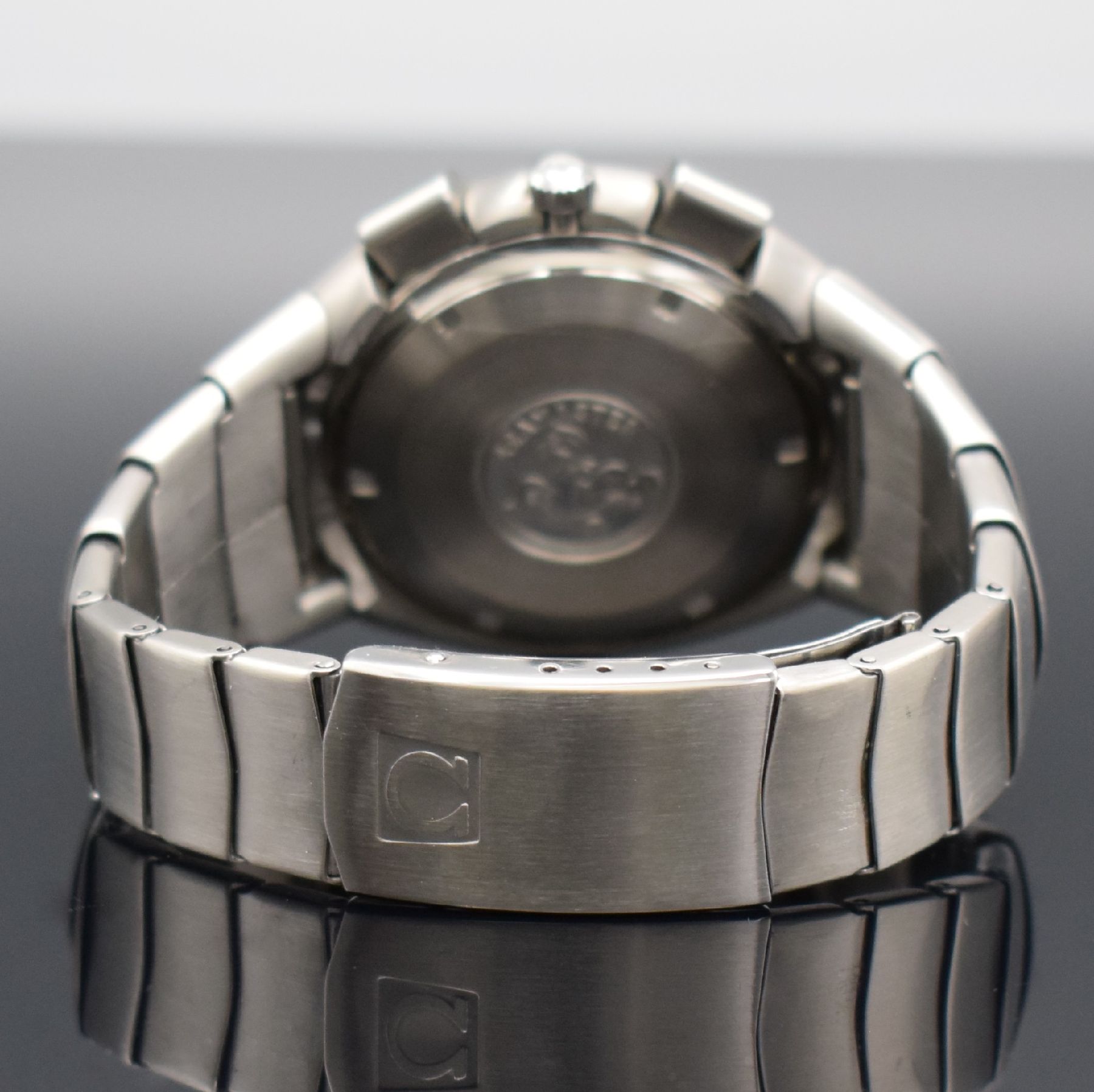 Detail d: OMEGA Chronometer Speedsonic f 300 Hz sog. "Lobster" seltener Armbandchronograph, Schweiz um 1975, Stimmgabelschwinger, Ref. 188.0001 / ...