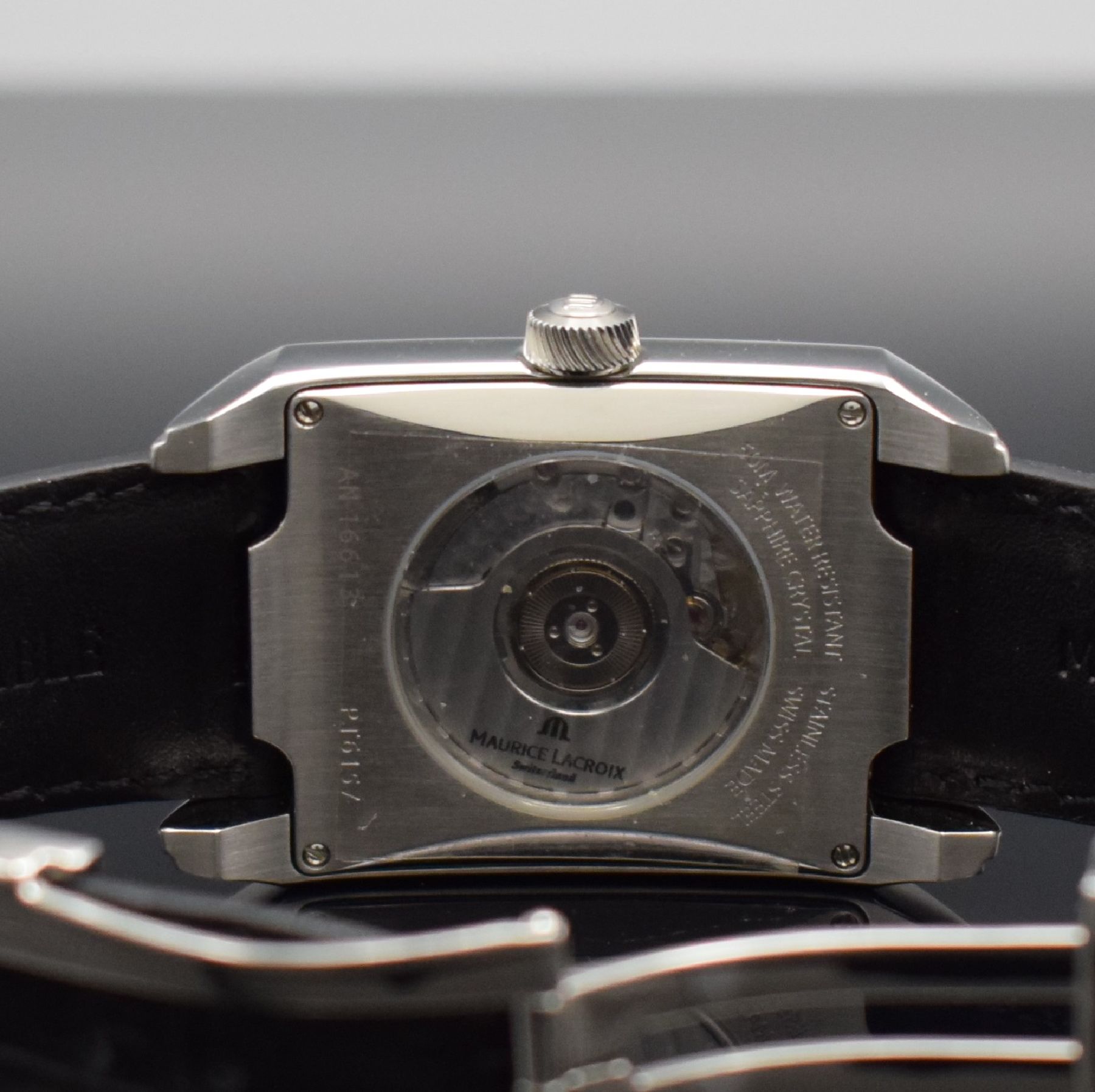 Detail f: MAURICE LACROIX Herrenarmbanduhr Serie Pontos Réserve de Marche, Schweiz um 2008, Automatik, Ref. PT6157, beids. vergl. Edelstahlgeh., Boden 4-fach ...