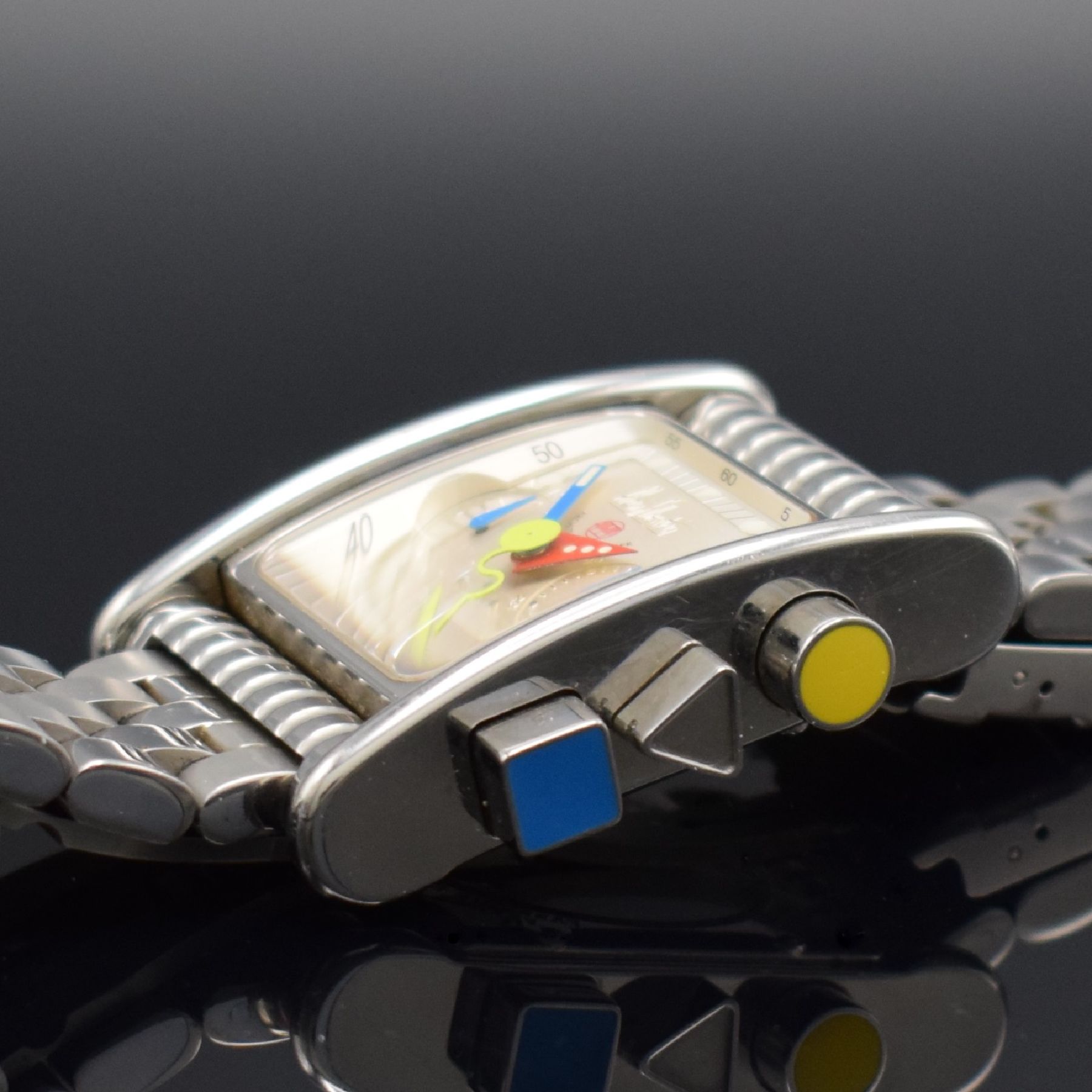 Detail e: ALAIN SILBERSTEIN Bolido Krono ausgefallene & limitierte Herrenarmbanduhr m. Chronograph, Frankreich um 2000, Automatik, ausverkauftes, auf 250 ...