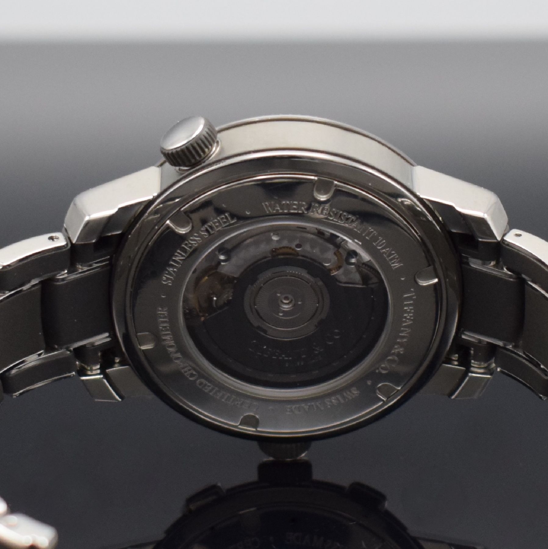 Detail g: TIFFANY & CO. Armbandchronograph, Schweiz um 2008, Automatik, Chronometer in Edelstahl & Kautschuk inkl. Gliederband m. Faltschl., beids. vergl., ...