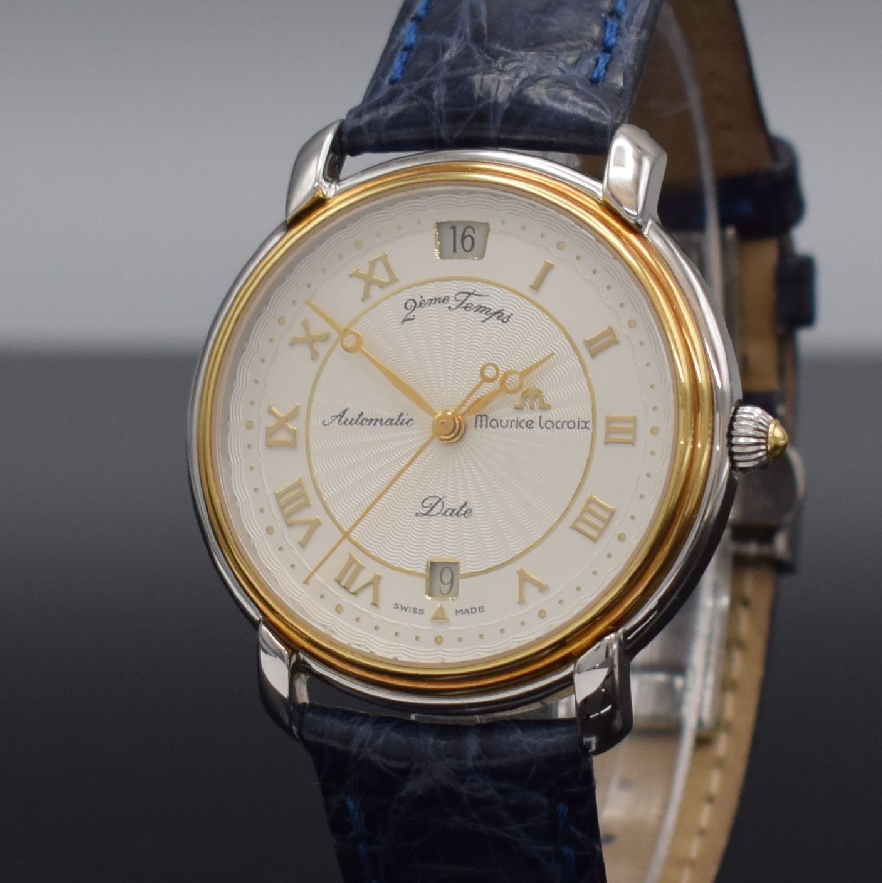 Detail c: MAURICE LACROIX 2éme Temps Herrenarmbanduhr mit 2er Zeitzone, Schweiz 2001, Automatik, Ref. 29400-1616, beids. vergl. Gehäuse in Edelstahl/Gold ...