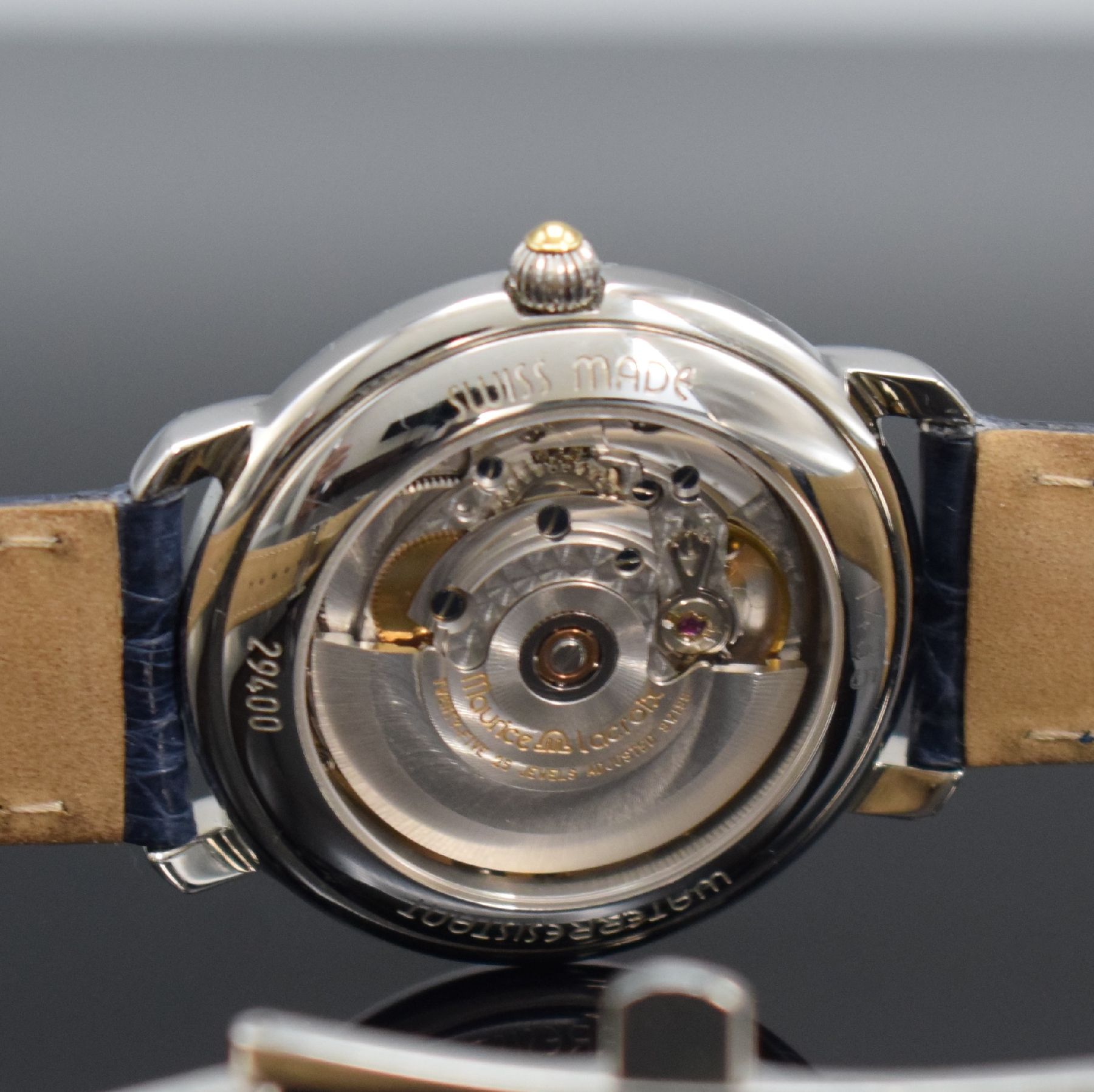 Detail e: MAURICE LACROIX 2éme Temps Herrenarmbanduhr mit 2er Zeitzone, Schweiz 2001, Automatik, Ref. 29400-1616, beids. vergl. Gehäuse in Edelstahl/Gold ...