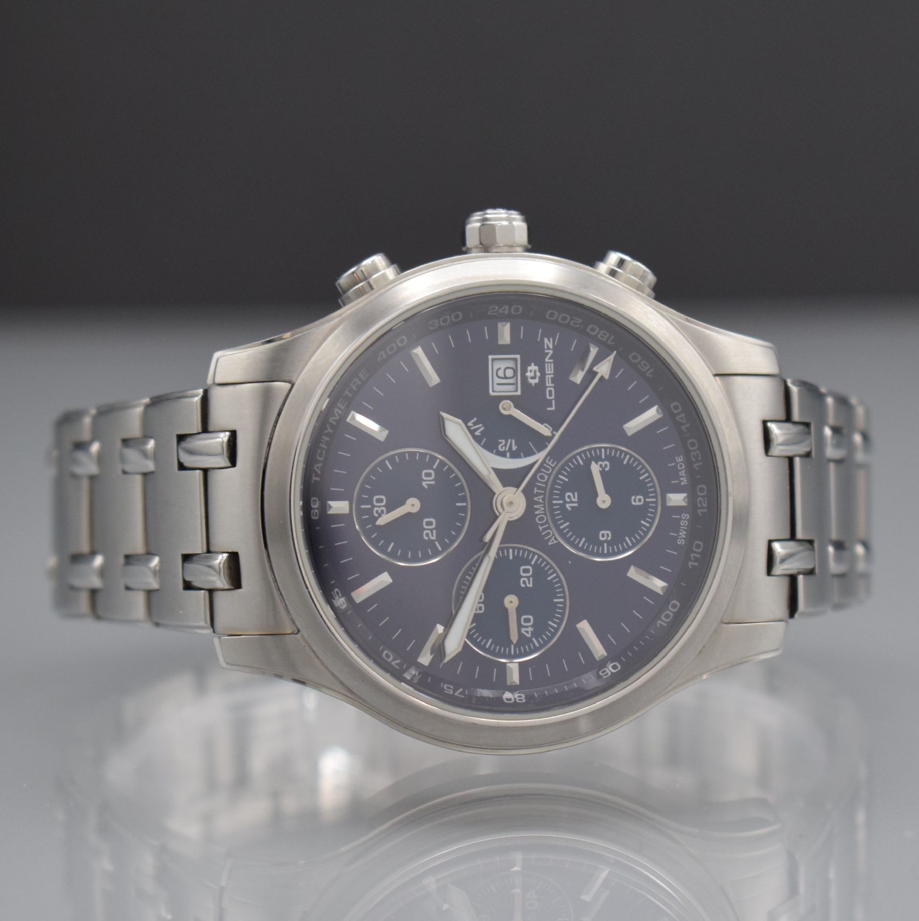 LORENZ Herrenarmbanduhr Sondermodell Theatro Anniversaire Chronographe Réserve de Marche, Schweiz 2004, Automatik, in einer limitiertenAuflage zum ...